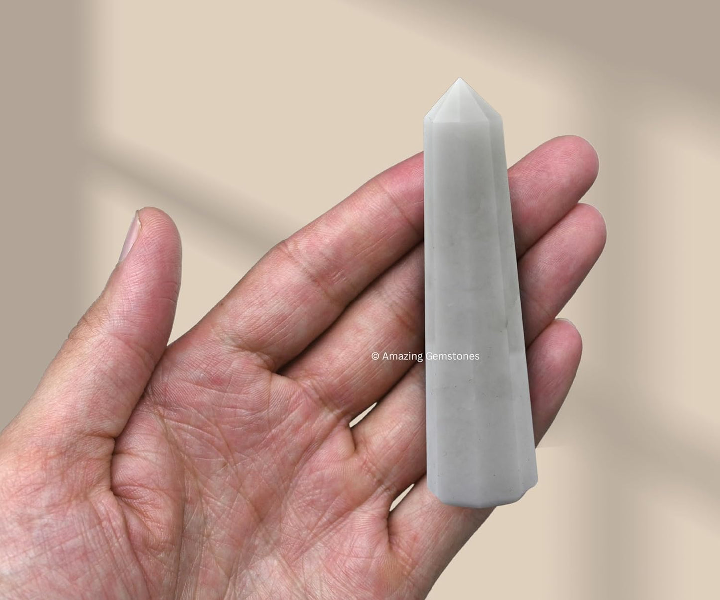 Amazing Gemstone Snow Quartz Crystal Towers - Natural Healing Crystal Point Obelisk for Reiki Healing and Crystal Grid (3 Inch)