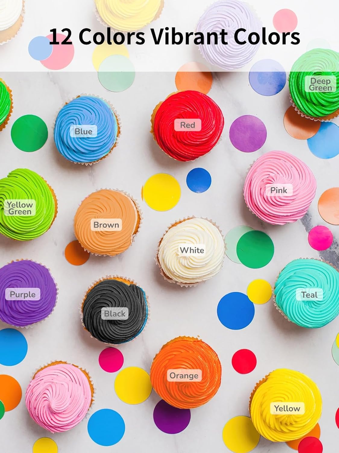 Food Coloring Liquid Set for Baking, Shanlinly 12 Color Food Grade Neon Easter Egg Dye Kit for Cake Decorating, Fondant, Frosting, Cookies, Christmas Baking - Tasteless, Vibrant - 0.25 Fl. oz/Bottles