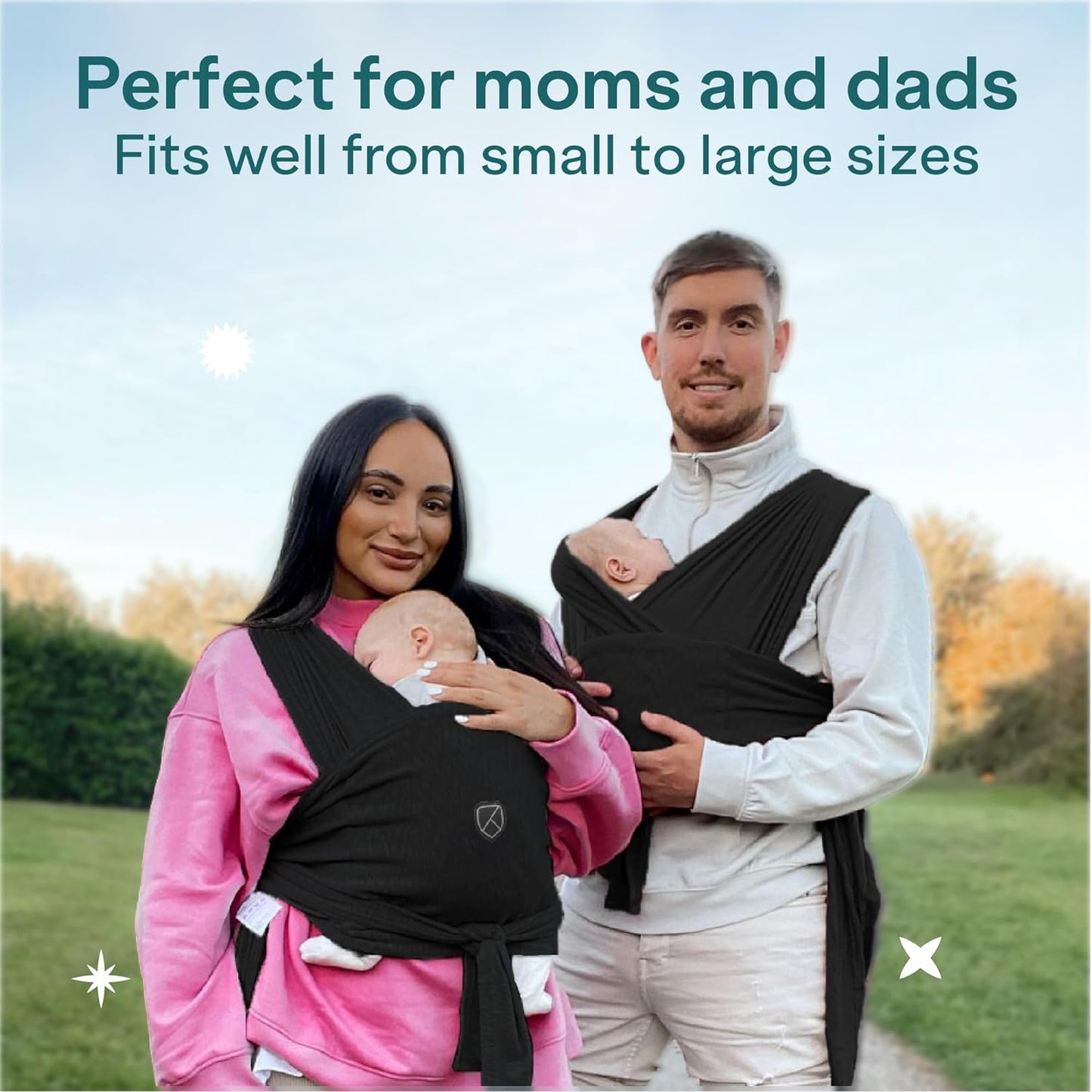 Koala Babycare Baby Carrier Wrap, Easy to Wear As a T-Shirt - Original Baby Carrier Newborn to Toddler - Sling One Size Fits All - Baby Wraps Carrier Up to 22lbs