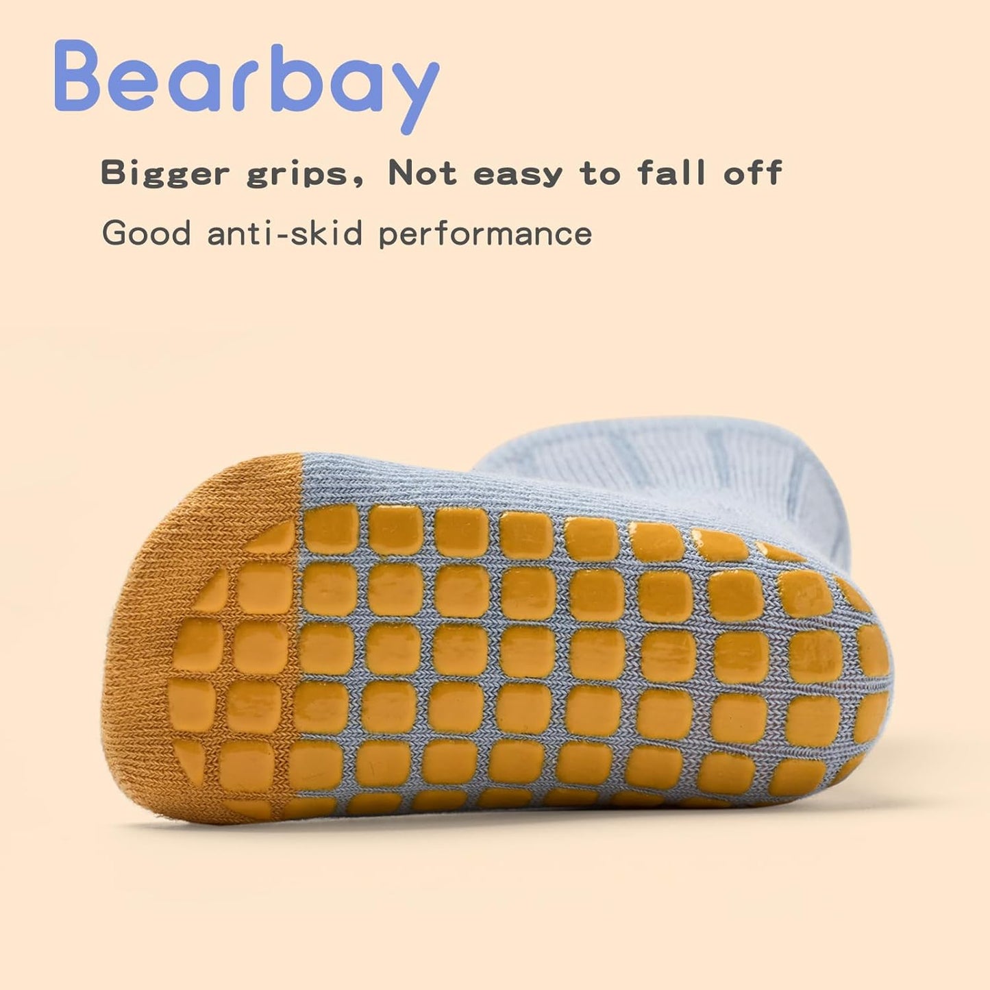 Baby Non Slip Ankle Socks with Grippers for 0 Months-7 Years Old Walking Socks