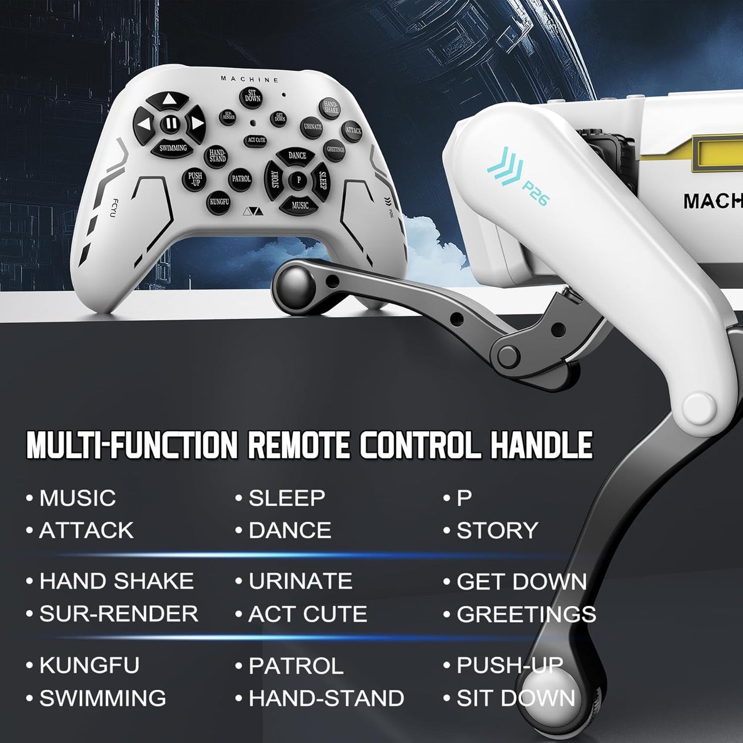 Robot Dog, AI Dog, AI Smart Pet, Will Dance and Kungfu, Voice/App/Remote Control, Support Action Programming, AI Robot Ideal Gift for Adults/Kids