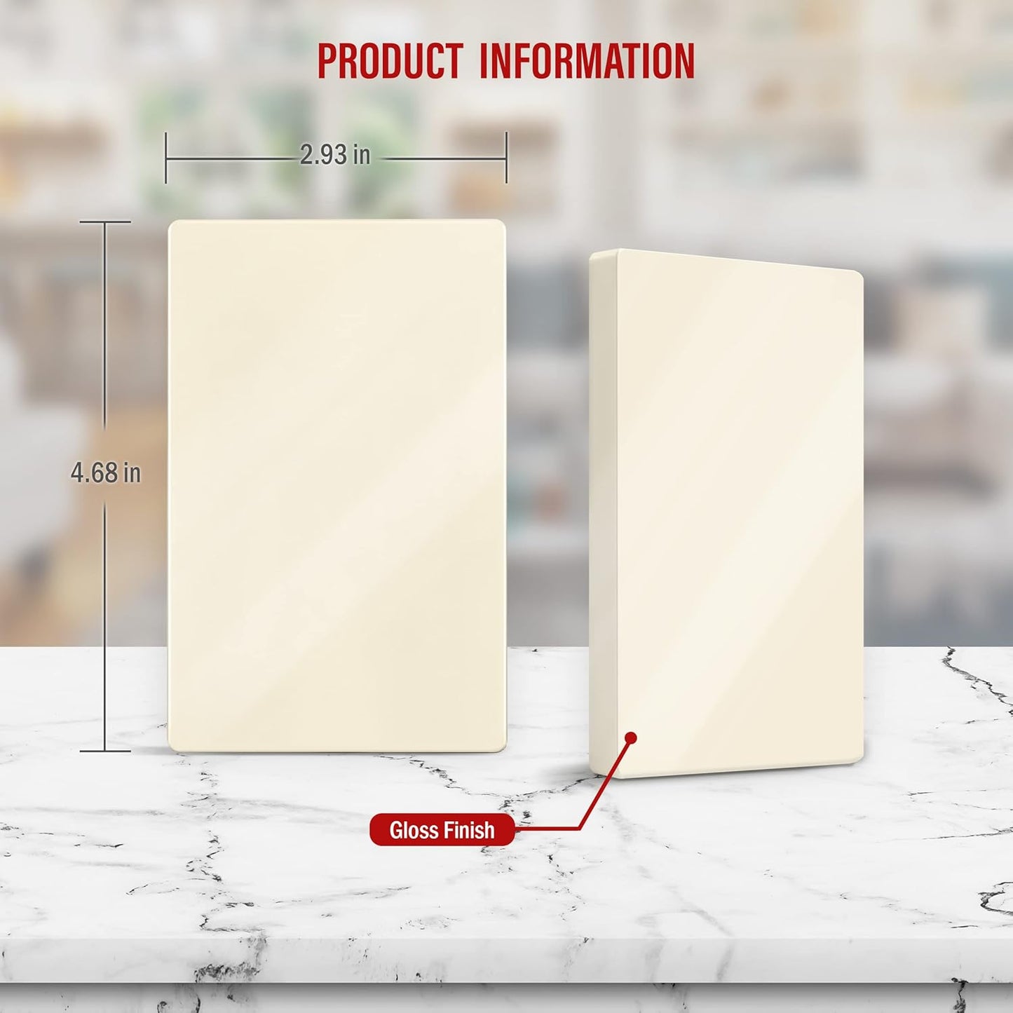 ENERLITES Screwless Blank Wall Plate, Child Safe Blank Device Outlet Cover, Standard Size, 1-Gang 4.68" x 2.93", Polycarbonate Thermoplastic, UL Listed, SI8801-LA, Glossy, Light Almond