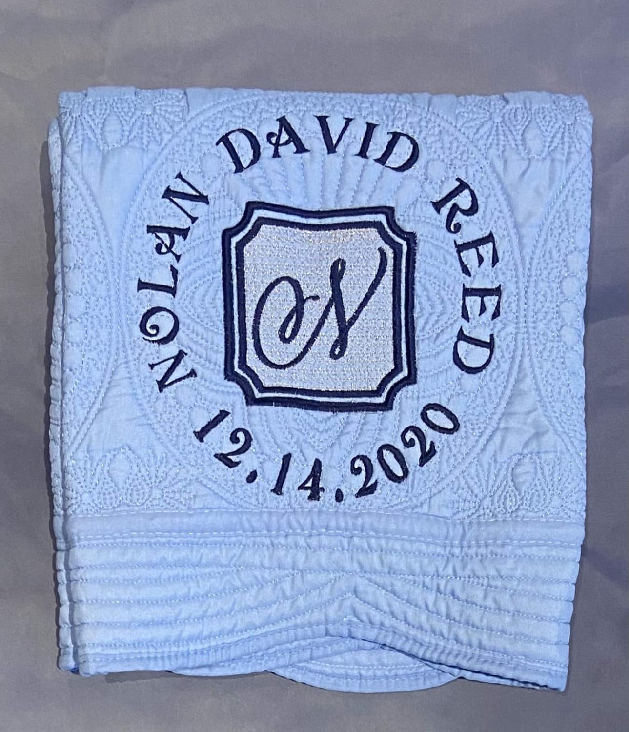 Personalized Baby Blanket Baby Quilt Monogrammed Blankets for Boys and Girls Embroidered Baby Gifts Plaque