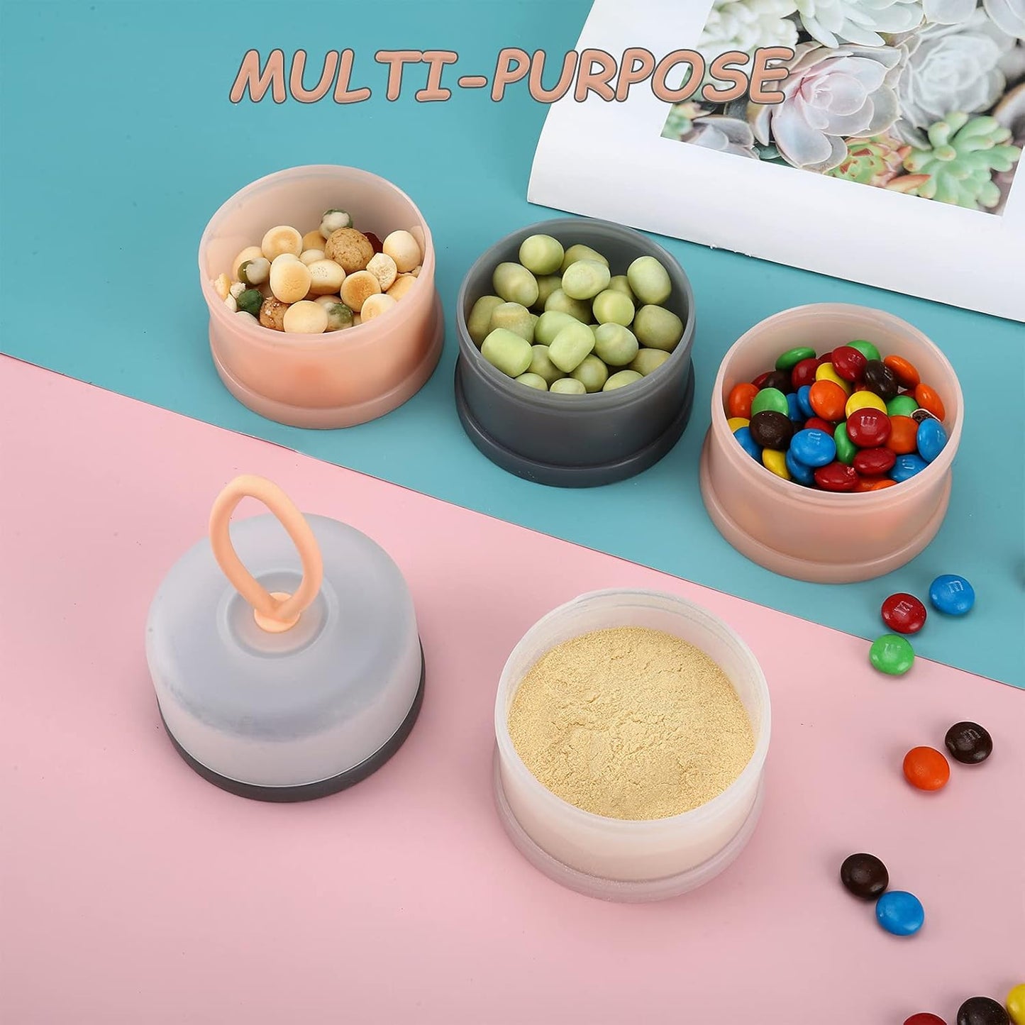 Accmor 3 Pack Baby Formula Dispenser On The Go, Stackable Formula Dispenser Formula Container to Go, Non-Spill Portable Milk Powder Kids Snack Storage Container, BPA Free