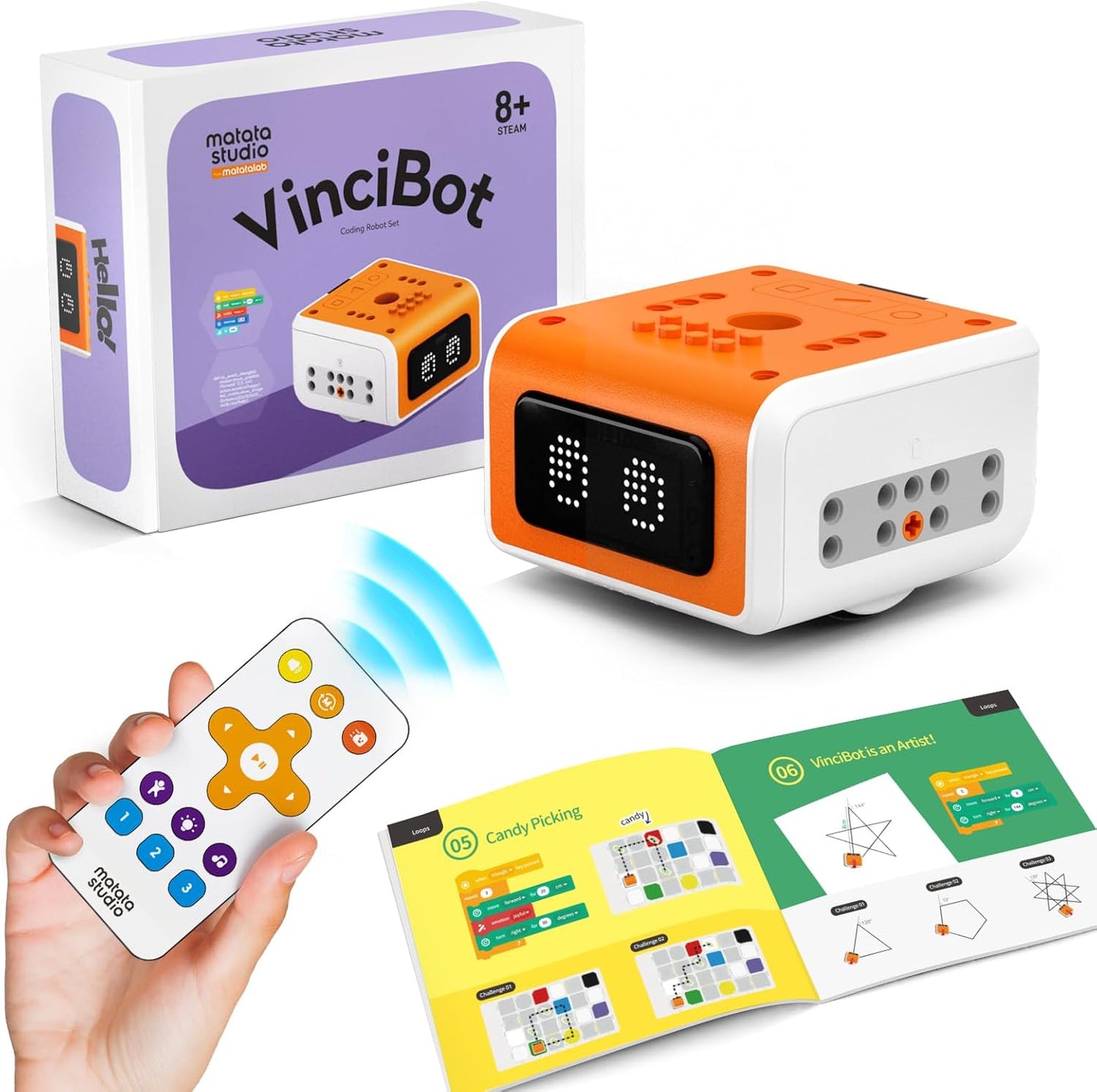 VinciBot STEM Robotics for Kids Ages 8-12, Scratch&Python Programmable Robot with AI Function for Teens School Grade 3-7, Educational Coding Robot Kit for Boys & Girls, Ages 8+