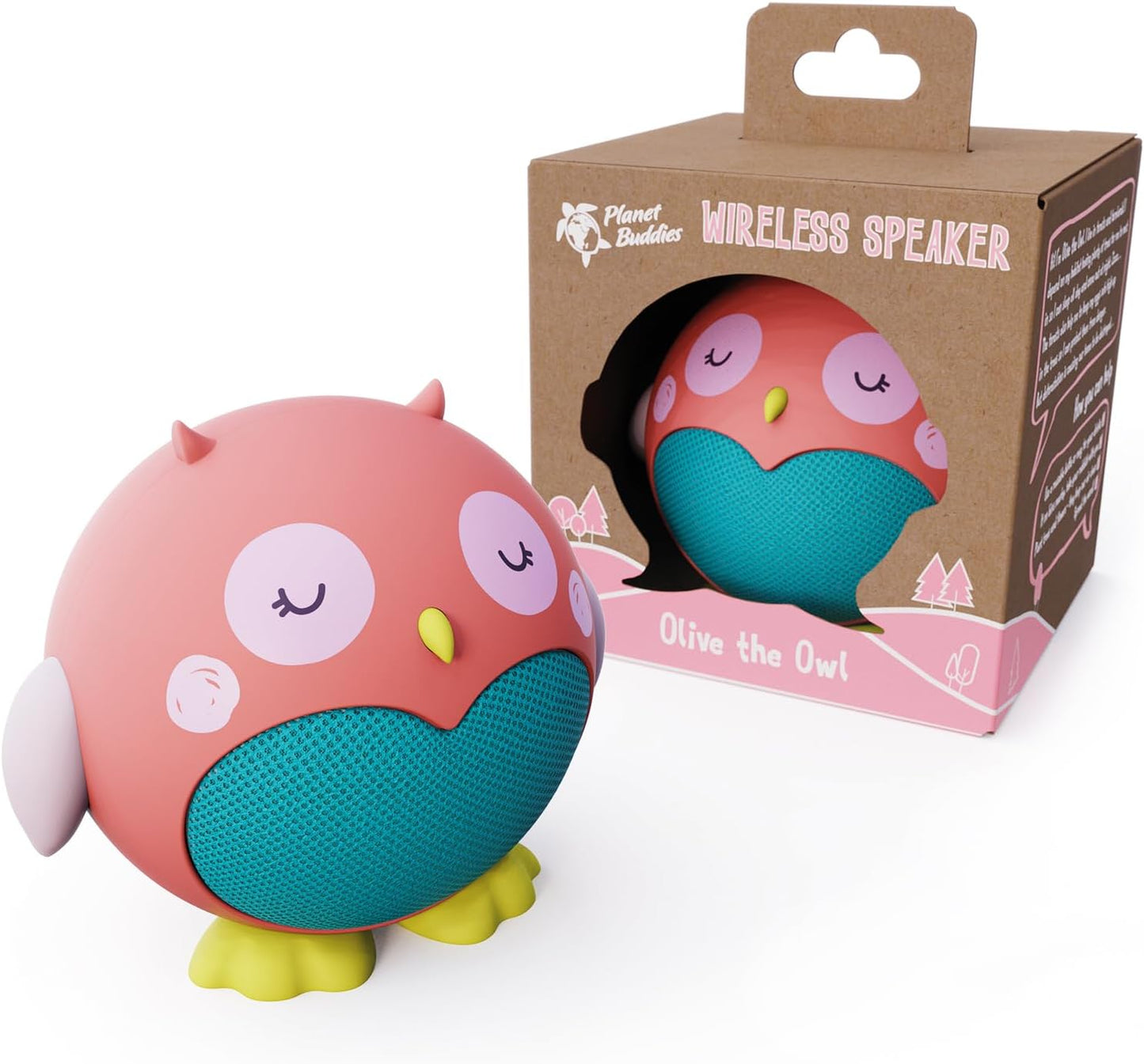 Planet Buddies Kids Bluetooth Speaker Boys and Girls with Microphone, Mini Bluetooth Speaker Portable Wireless, 60 Day Battery, for Home, Outdoor and Travel, Works with iPhone and Android – Olive Owl