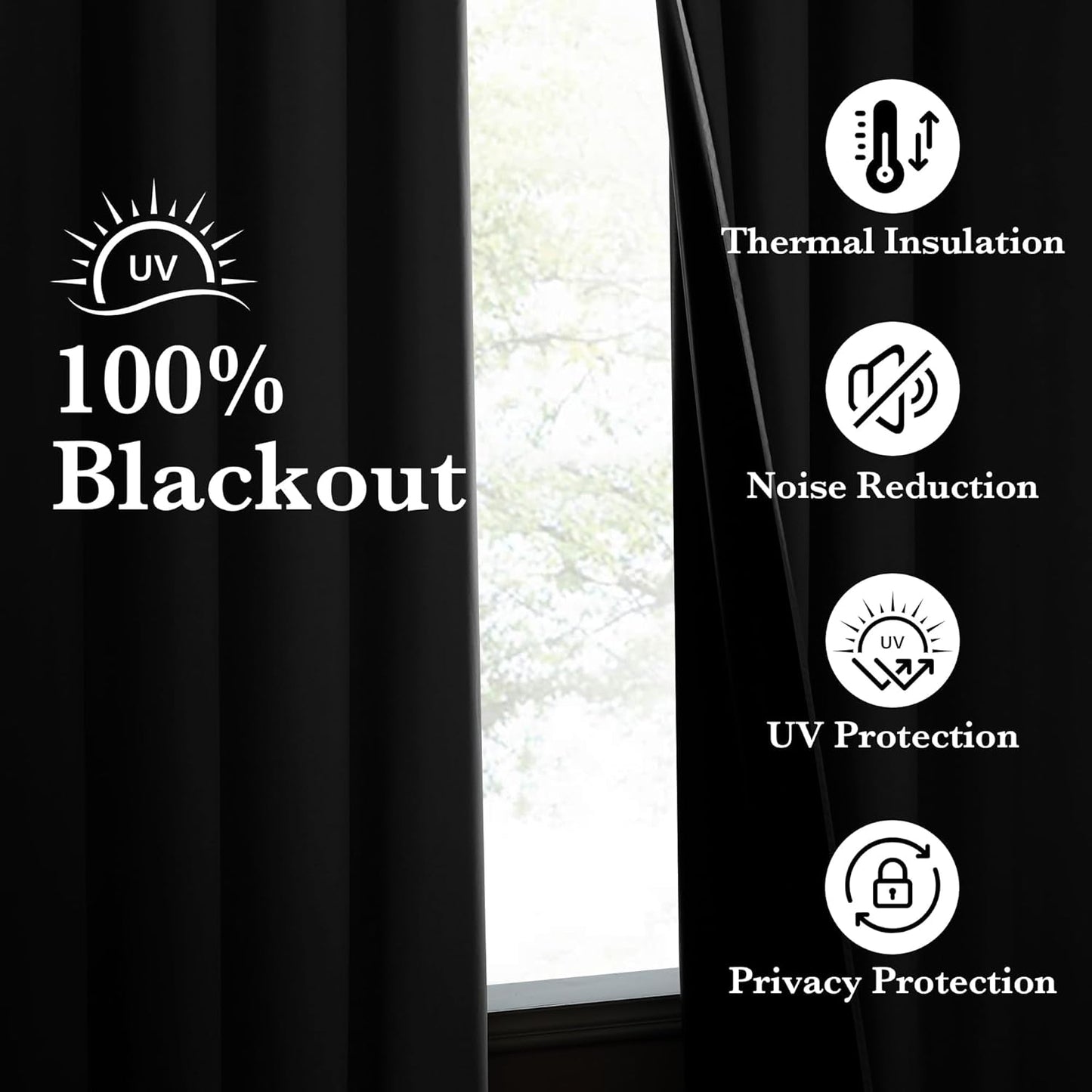 NICETOWN 100% Travel Blackout Curtains for Baby, Grommet Thermal Insulated Energy Saving Window Treatments Lightweight & Easy to Install for Bedroom, W52 x L84, Off White, 2 Panels