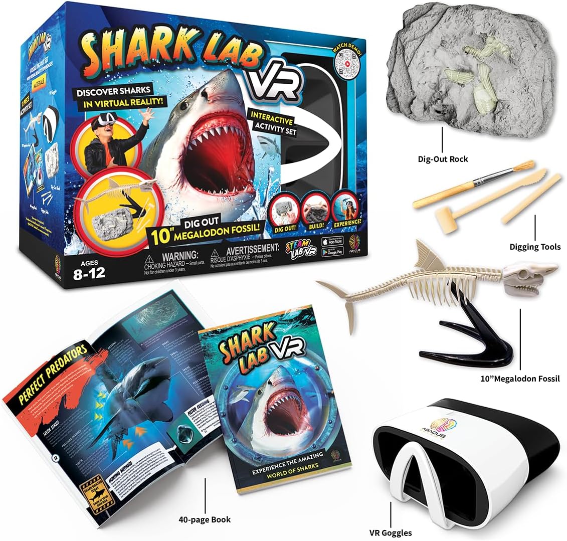 STEAM Shark Lab VR - Illustrated Interactive VR Book and STEAM Learning Activity Set - for Ages 8 and Up