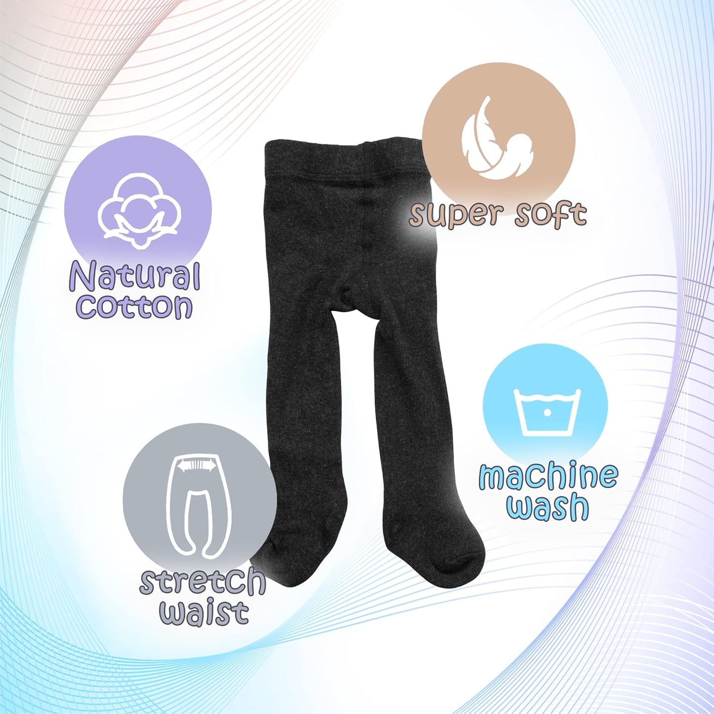 Silky Toes Luxurious Cotton Tights for Baby Girls 1 Pk Cable Knit Winter Footed Leggings