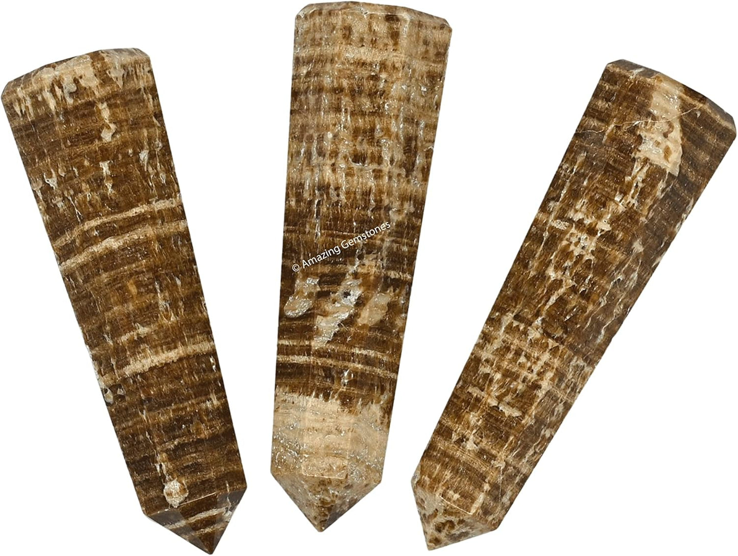 Amazing Gemstone Aragonite Crystal Towers ~ Natural Healing Crystal Point Obelisk for Reiki Healing and Crystal Grid (2" to 3" Inch)