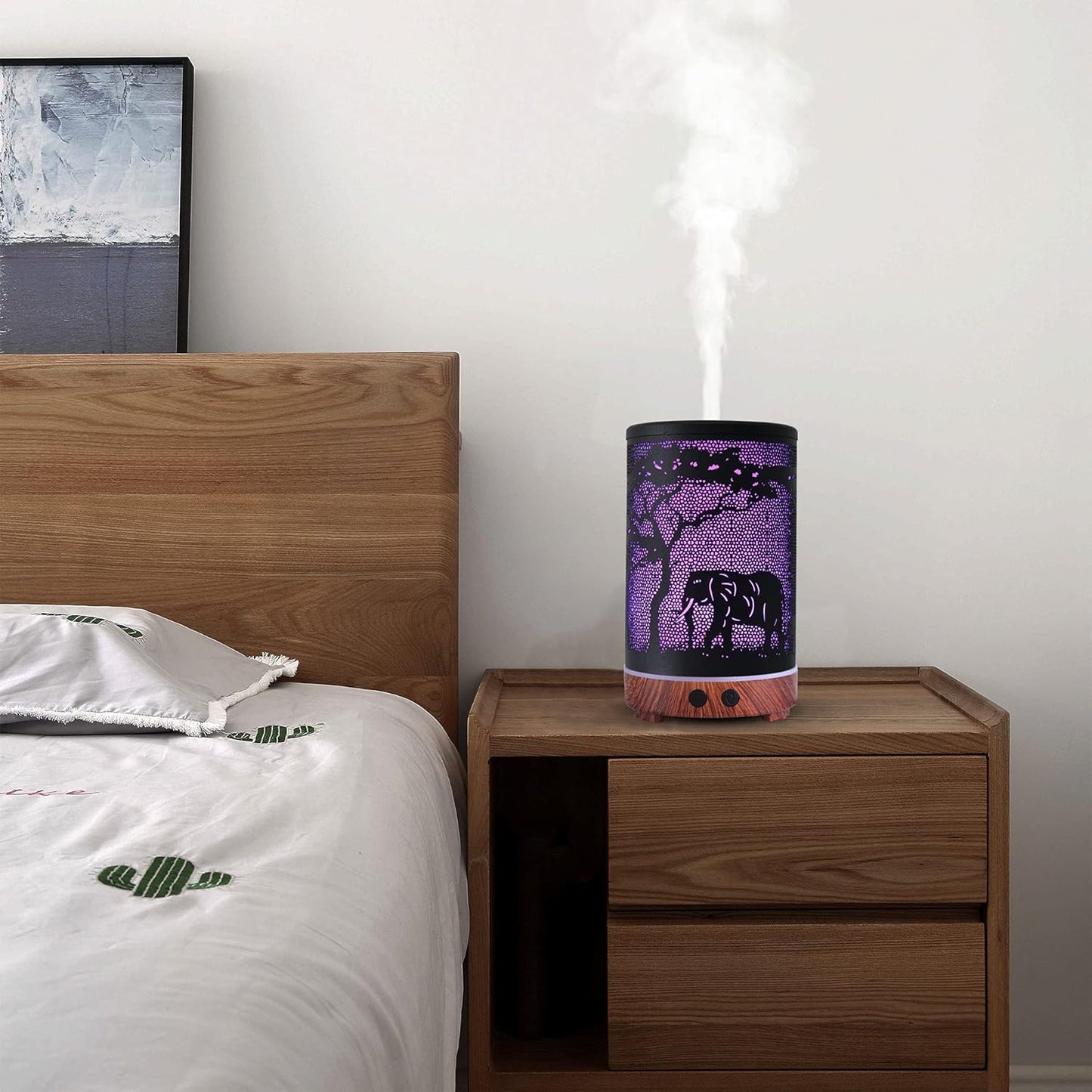 Essential Oils Diffuser,Aromatherapy Diffuser,Birthday Gifts for Women Mom Grandma,Metal Cool Mist Humidifier with 7 Colors Lights Waterless Auto Off Air Diffusers（Elephant）