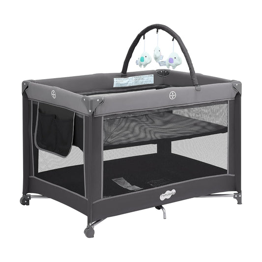 Pamo Babe Portable Playpen Foldable Playard Portable Crib for Baby and Toddlers