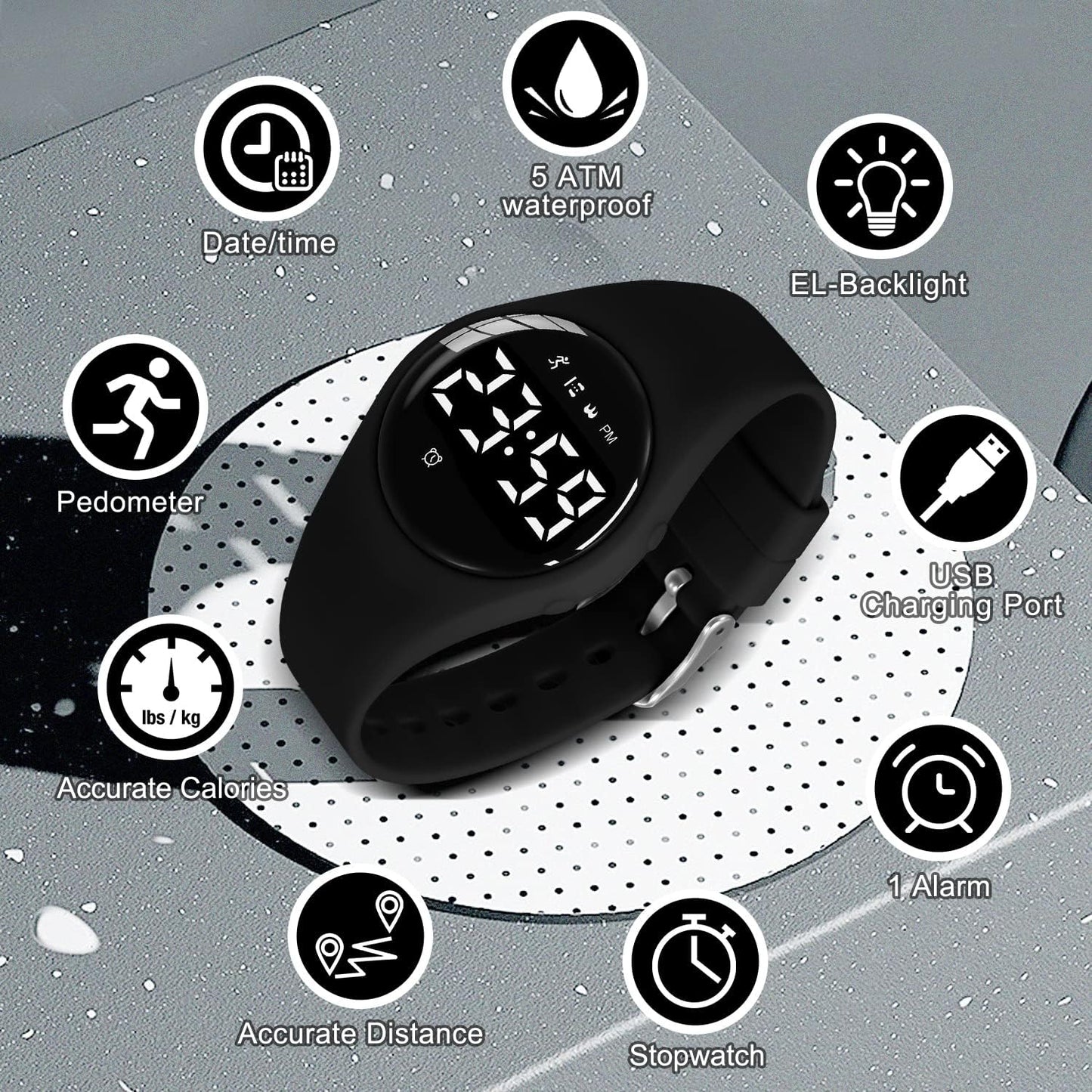 Kids Watches for Girls Boys Digital Sport Watch with Step Counter Pedometer Vibration Alarm Clock, No App Waterproof Fitness Tracker Kids Watch Boys Girls Teens Students Ages 5-16