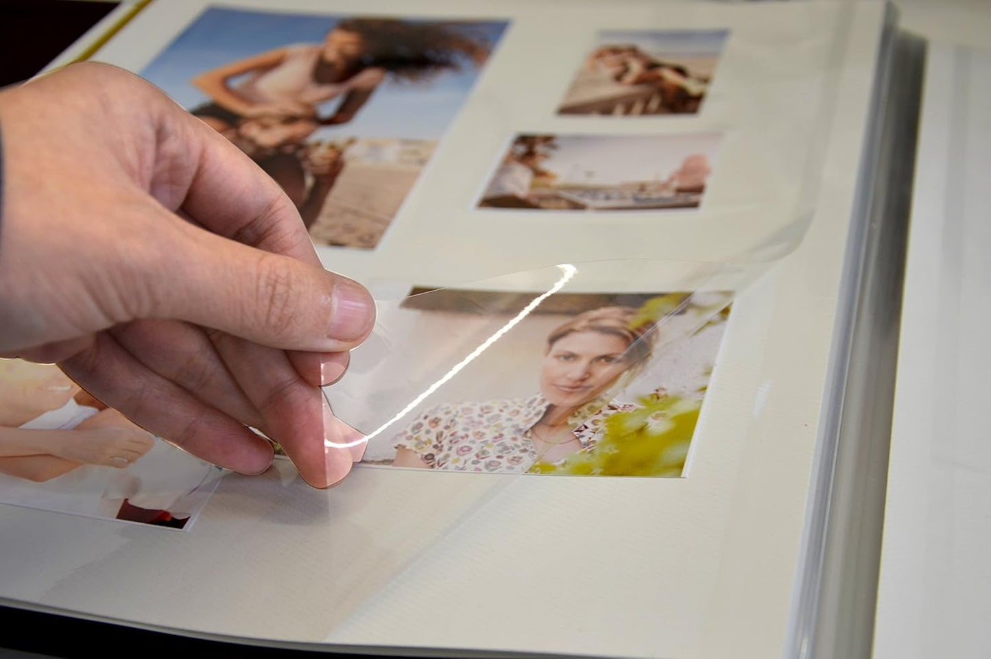 Magnetic Self-Stick Page Photo Album, Family Album, Leather Cover, Hand Made DIY Albums Holds 3x5, 4x6, 5x7, 6x8,8x10 Photos (Black, Large)