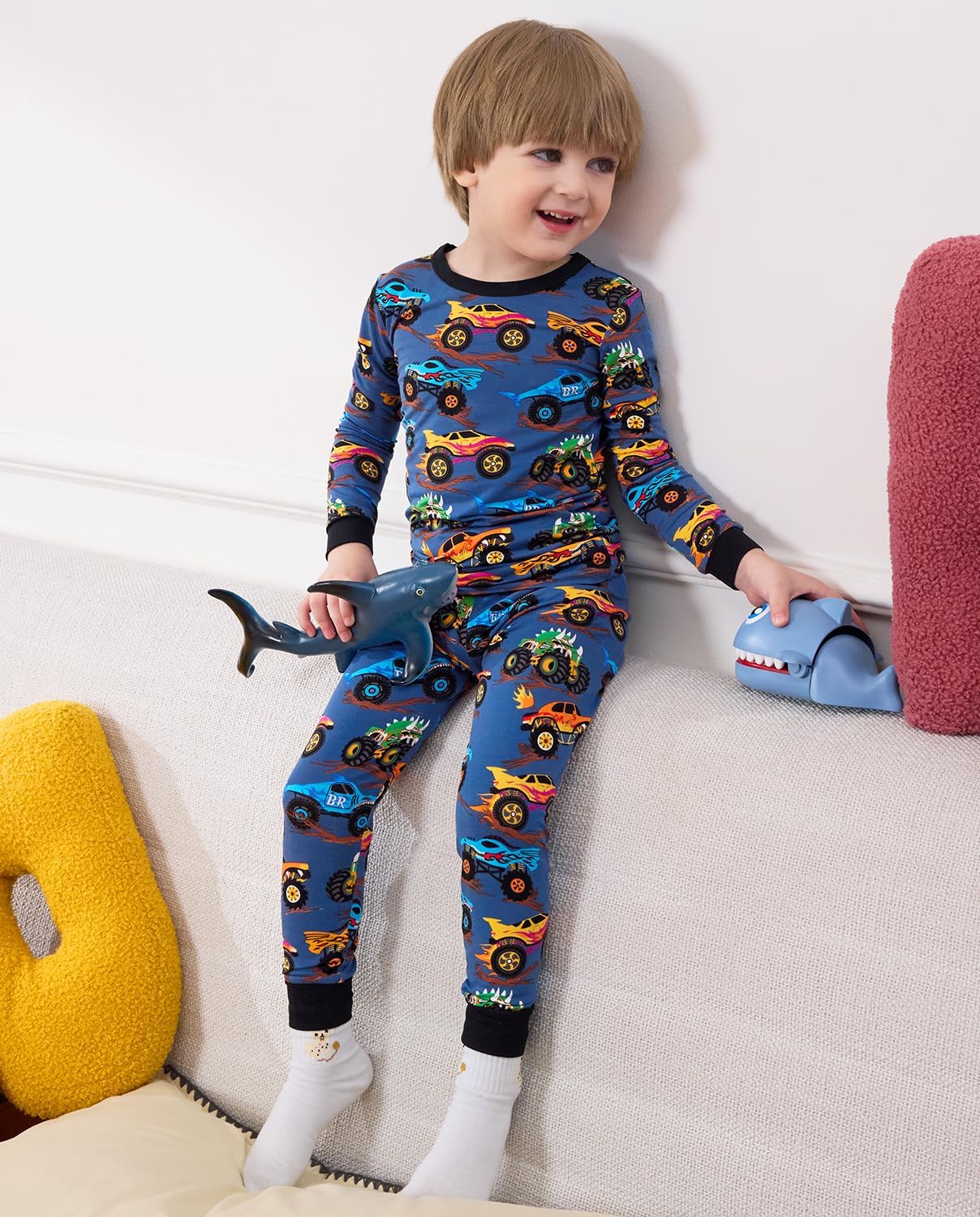 Bamboo Viscose Toddler Pajamas Boys Girls Baby 12M-8Y Pjs Sets Kids 2pcs Snug fit Long-Sleeve Sleepwear