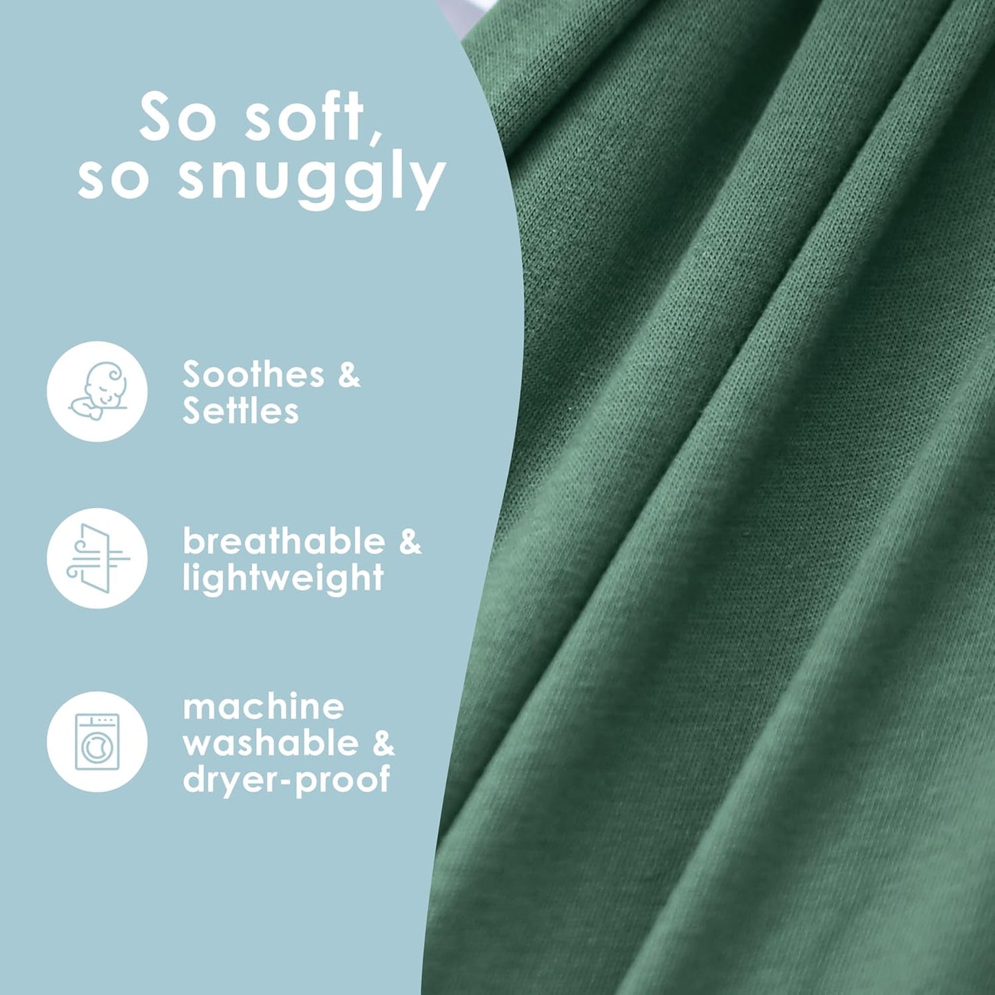 Sleepy Wrap Stretchy Ergonomic Baby Carrier Sling for Newborns to Toddlers - Hands-Free Lightweight Baby Wrap 7-35 lbs (Sage Green)
