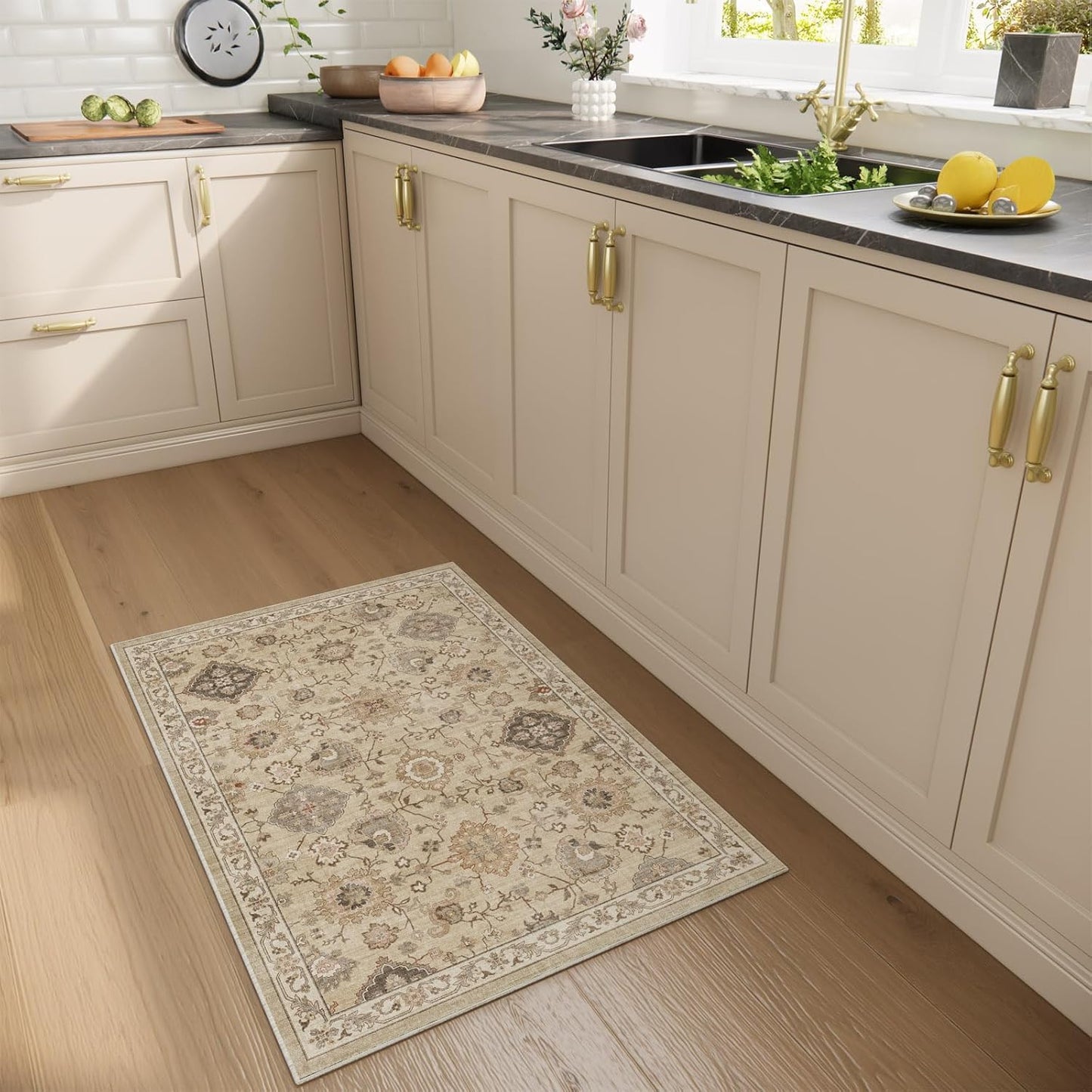 Machine Washable Boho Rugs for Entryway: Door Mat Indoor Entrance 2x3 Small Throw Rug Stain Resistant Non-Slip Low Pile Soft Carpet for Kitchen Front Door Indoor Entrance Entry Bedroom