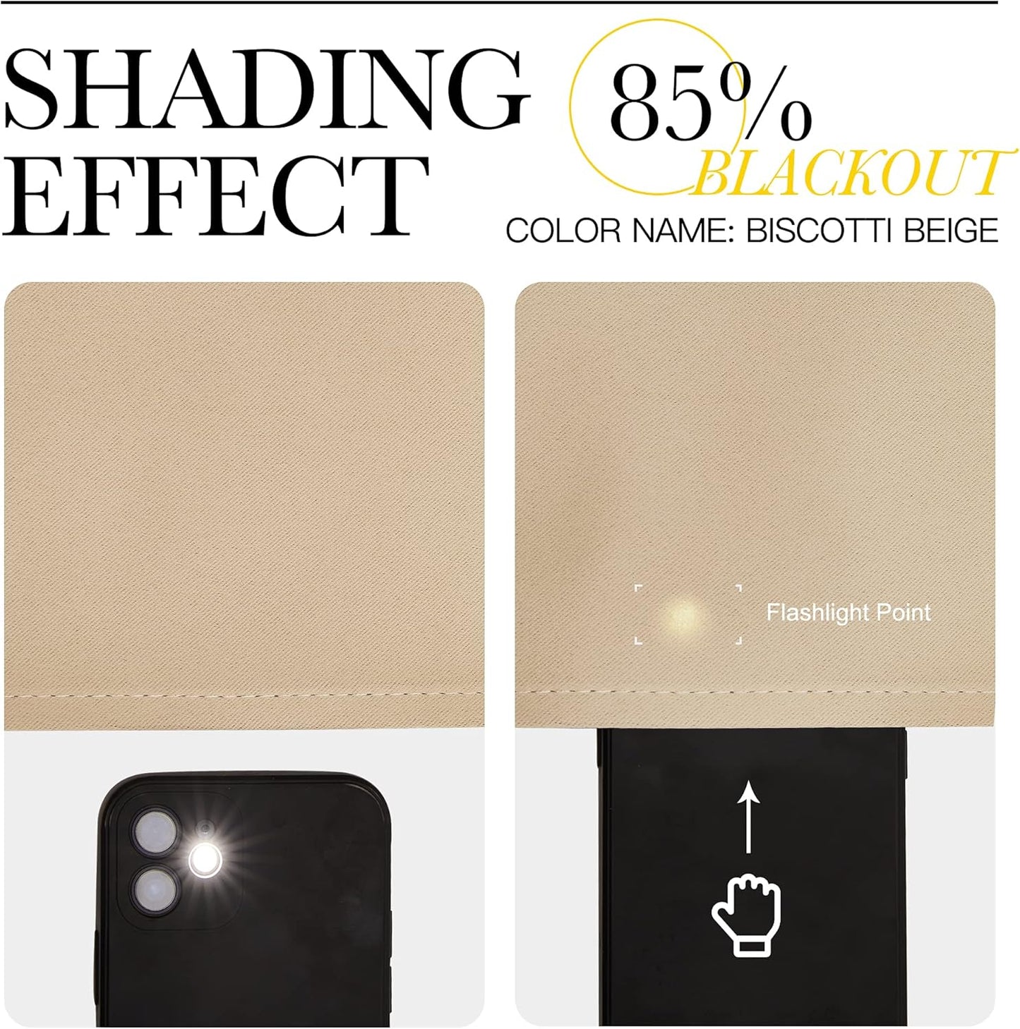 NICETOWN Blackout Draperies Curtains Panels - Window Treatment Thermal Insulated Solid Grommet Blackout Curtains/Panels/Drapes for Bedroom (Biscotti Beige, Set of 2, 46 by 90 Inch)