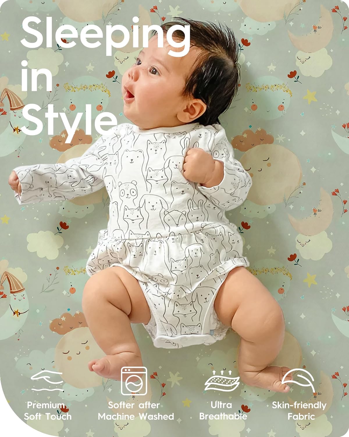 Space Crib Fitted Sheet, Super Stretchy Jersey Star Crib Sheets, Buttery Soft Boy Crib Mattress Sheets, Ultra Breathable Baby Bed Sheets 28x52x9 Extra Deep Pocket, 2 Pack