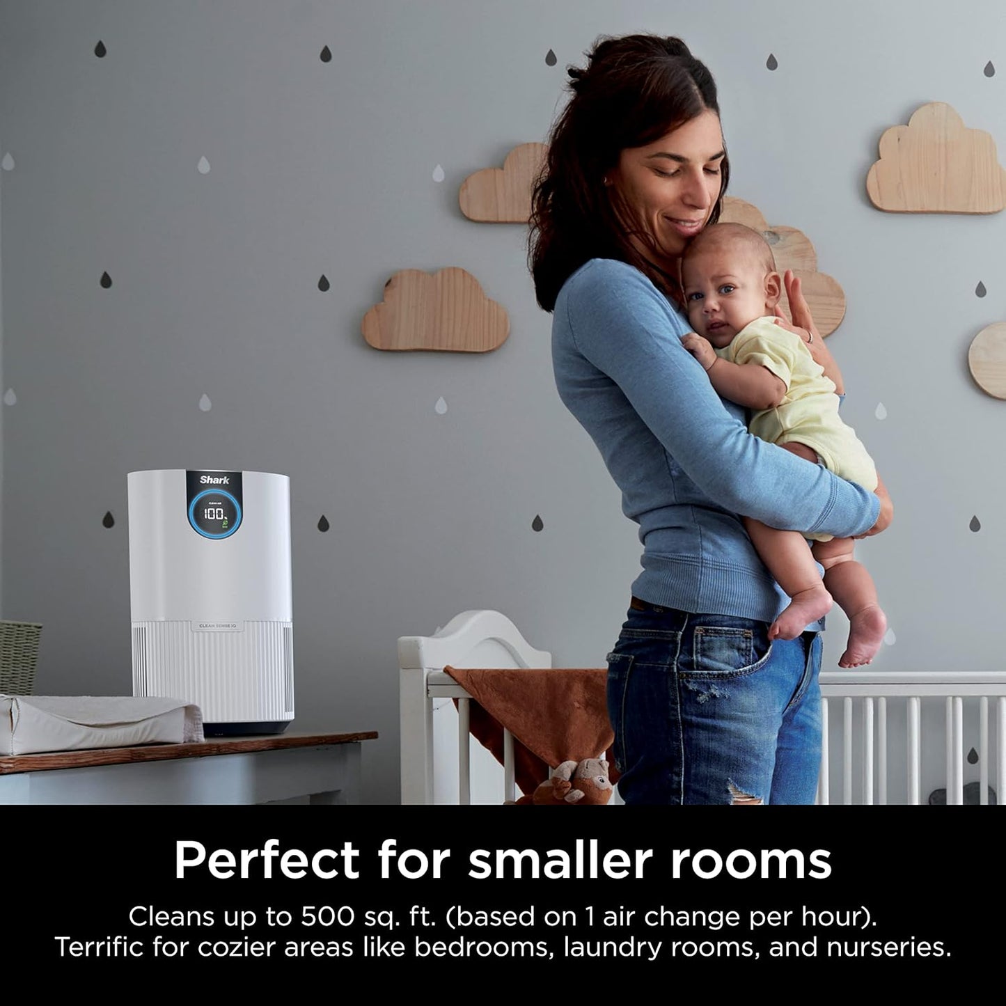 Shark Air Purifiers for Bedroom, Office, Dorm, Small Room, HEPA Air Filter, Odor Eliminator, Covers Up To 500 SQ FT, Air Filtration Removes Smoke, Dust, Allergens, Pet Dander, and Pollutants, HP102