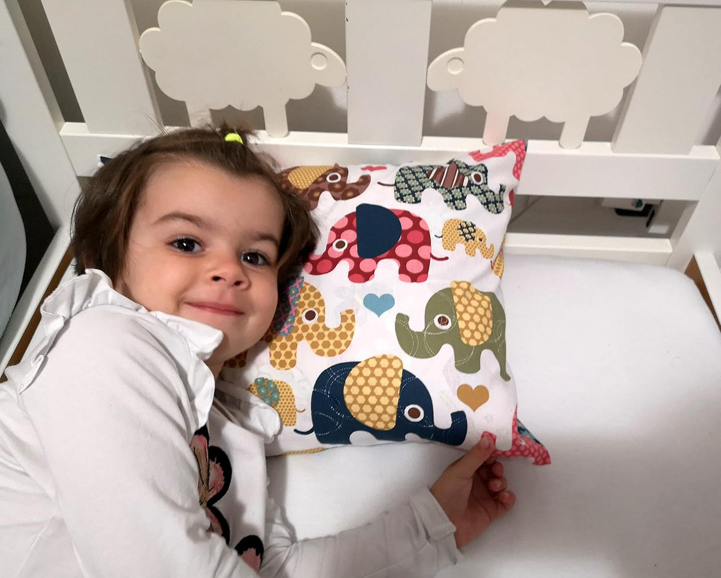 Toddler Pillowcase 13 x 18 Cotton - Elephant Pillow Cases, Travel Pillow Case Cover for Kids, Toddler Bedding Elephant Cases (Beige)