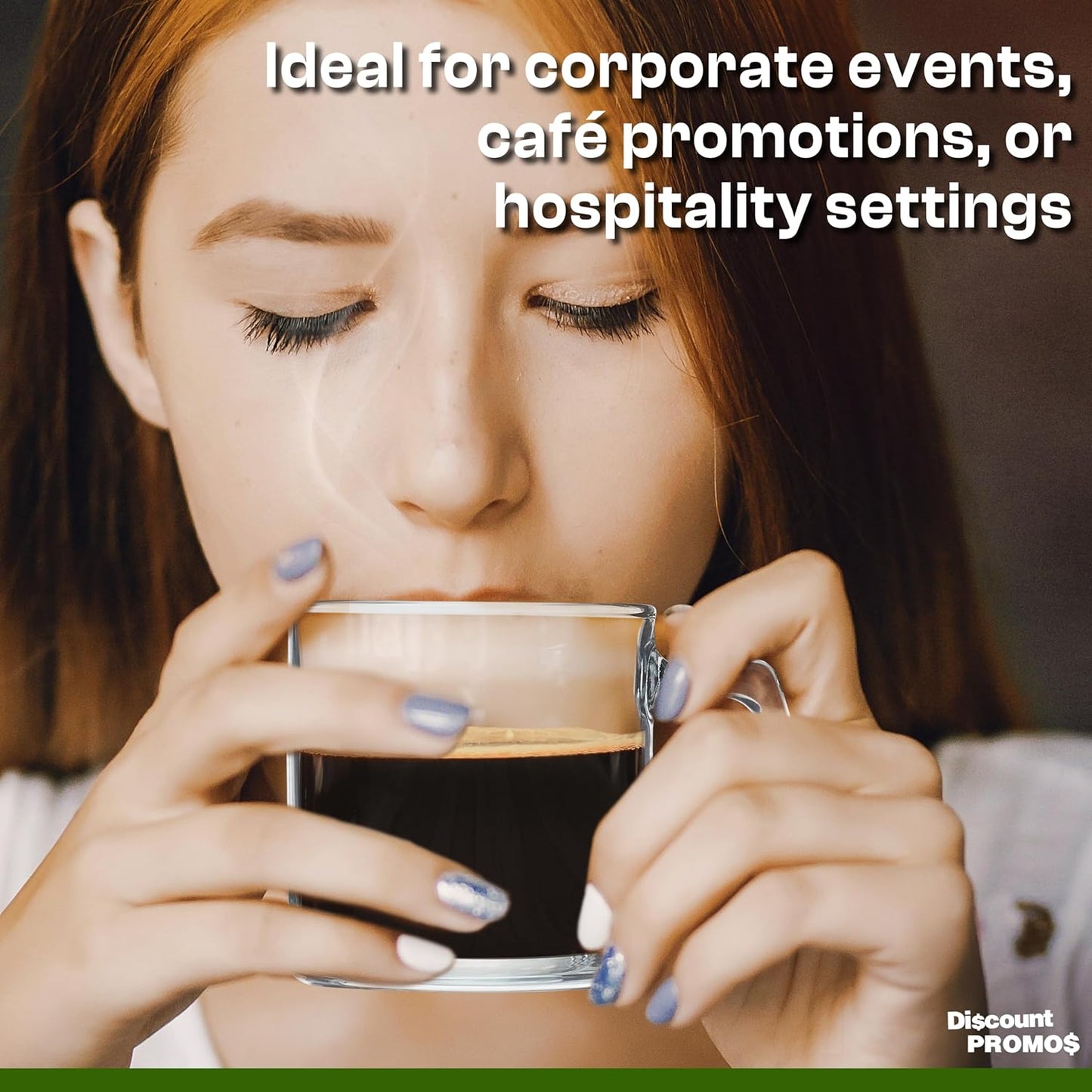 DISCOUNT PROMOS Small Glass Coffee Mugs 9 oz. Set of 10, Bulk Pack - Perfect for Coffee, Tea, Espresso, Hot Cocoa, Other Beverages - Clear