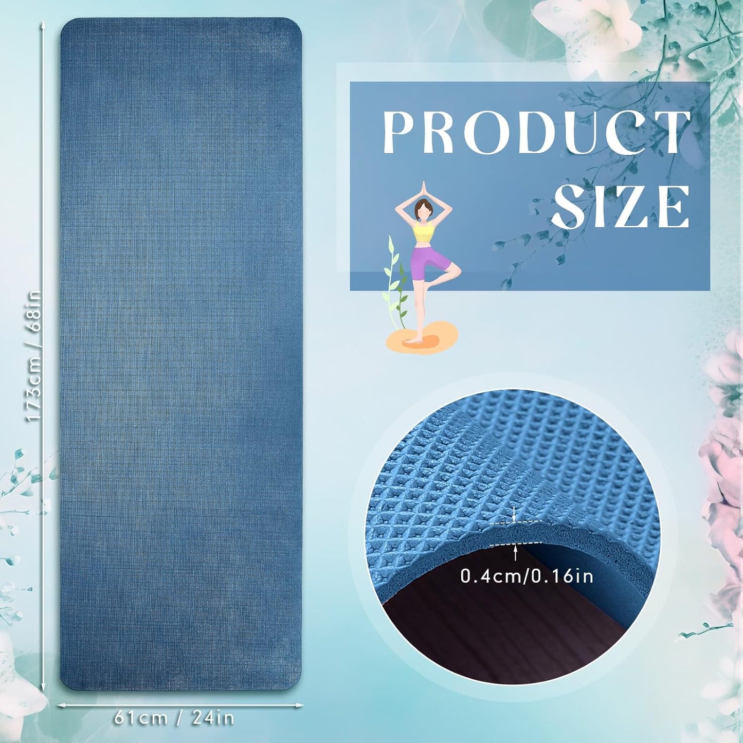 Timgle 6 Pack Yoga Mats Bulk Non Slip Exercise Yoga Mat Thick Anti Slip Tear Resistant Sports Gym for Fitness Stretching Home Workout and Studio