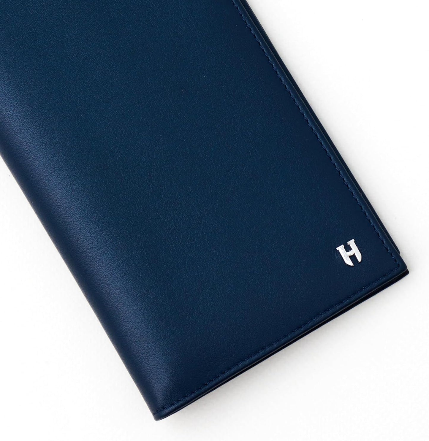 Passport Holder Travel Wallet for Men & Women, RFID Handcrafted Full Grain Leather Cover, 12 Card Slots & 4 Compartments, Gift Box & Pouch, Navy Blue