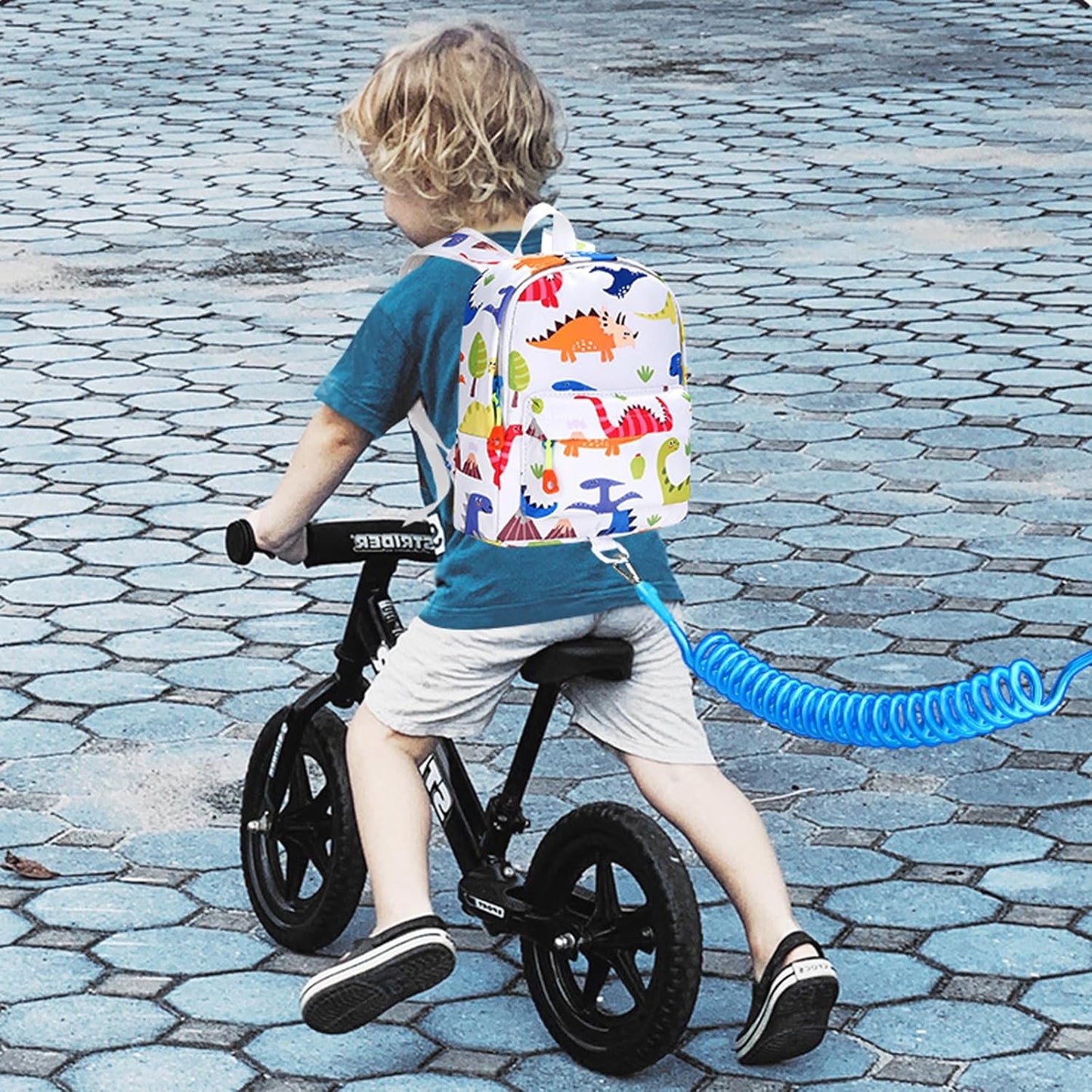 Accmor Toddler Backpack Leash, Cute Baby Backpacks with Anti Lost Wrist Link, Mini Kids Backpack Harness Leash for Outdoor Travel, Adorable Dinosaur Child Backpack Tether Rope for Boys 1-3