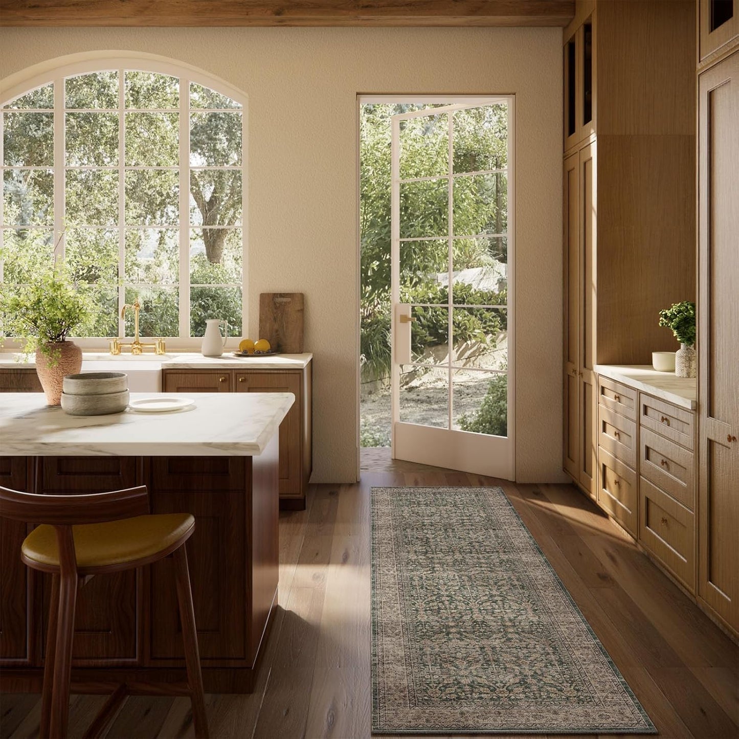 Machine Washable Hallway Runner Rugs: 2'x6' Kitchen Rug Stain Resistant Non Slip Low Pile Soft Carpet Runners for Hallways Indoor Entryway Kitchen Laundry Room Bedroom Bathroom Farmhouse