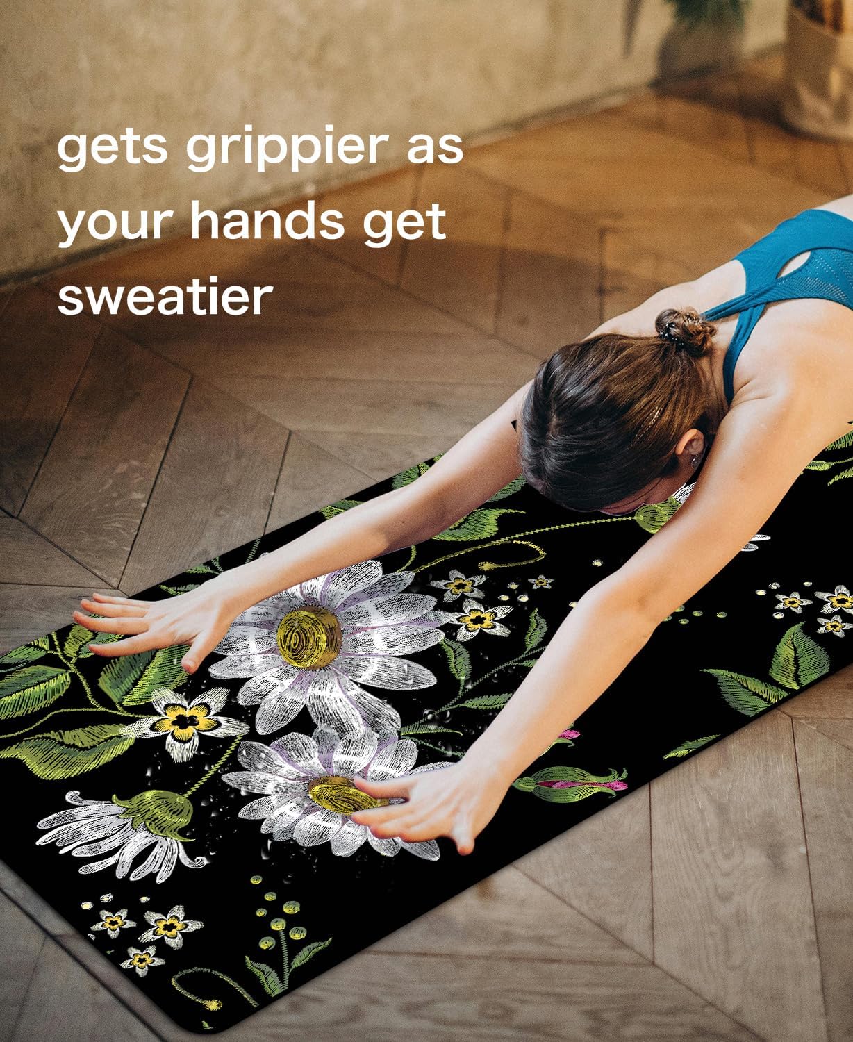 Non Slip Yoga Mat TPE Workout Mat for Men Women, Thick Workout Mat with Carrying Strap, Fitness Mats for Exercise, Yoga, Fitness, Pilates, Floor Workouts (72" x 24" x 6mm)