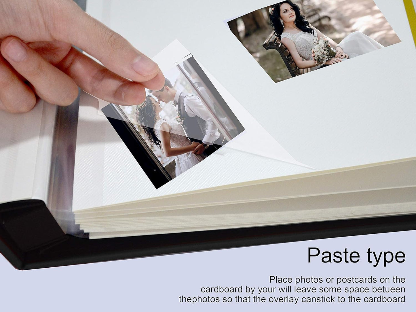 Photo Album Holds 3X5, 4X6, 5X7, 6X8, 8X10 Photos, Leather Cover, Magnetic Self-Stick Page, Hand Made DIY Albums (Red, Large)