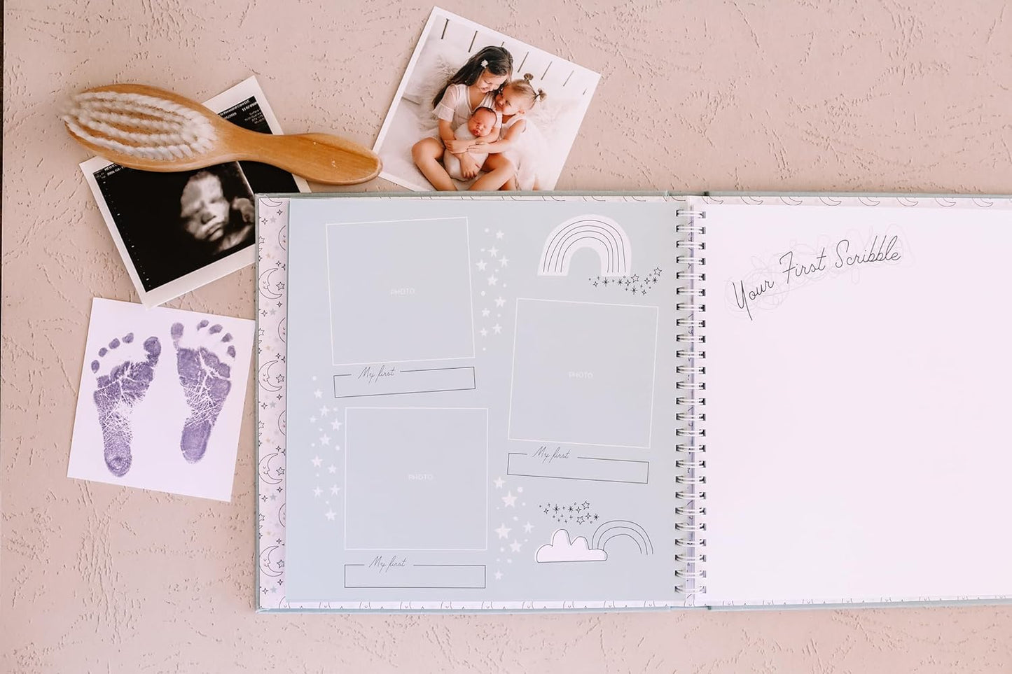 Lucy Darling Baby Memory Book – Celestial Skies | Luxury Baby First Year Book & Photo Album | Gender Neutral Keepsake Journal for Milestones, Memories & Photos | Thoughtful Pregnancy Gift