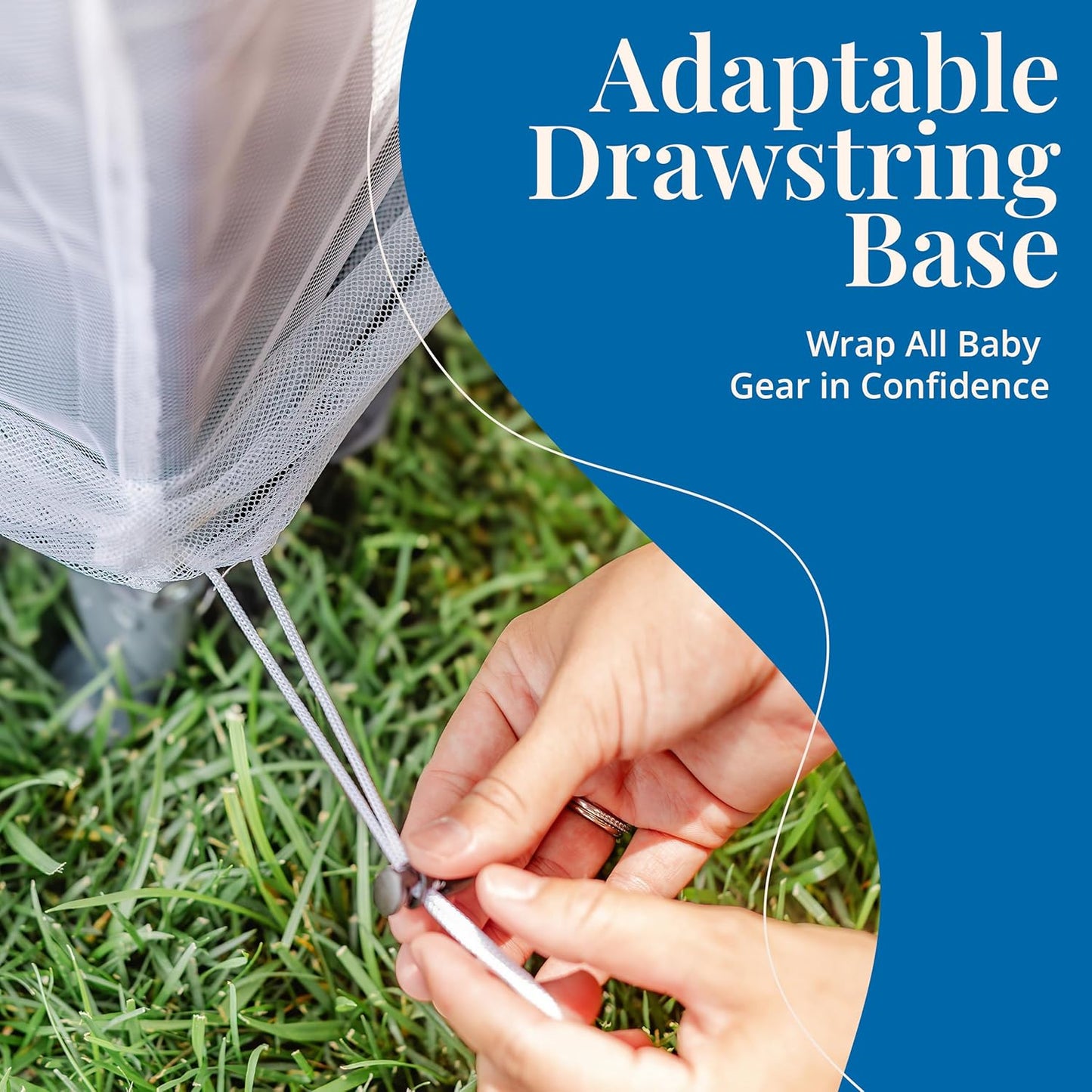 Pack n Play Cover with Zippers – Adaptable Premium Quality Mosquito Net for Stroller, Jogging Stroller, Playpen, Bassinet, Travel Crib – Portable Mosquito Net for Baby, Drawstring Base for Snug Fit