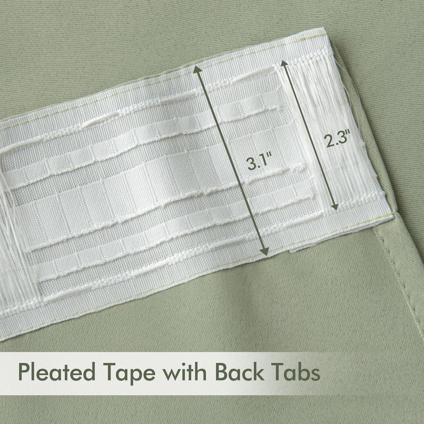 MIULEE Back Tab Sage Green Curtains 120 Inch Long 2 Panels Set for Living Room Bedroom, Rod Pocket/Pinch Pleated Light Blocking Extra Long Thermal Insulated Room Darkening Blackout Curtains/Drapes