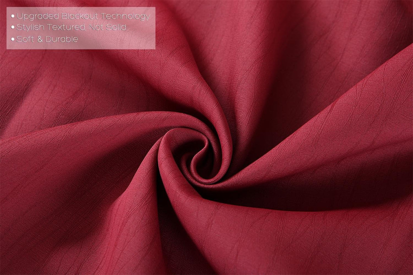 MIUCO Room Darkening Textured Grommet Thermal Insulated Blackout Curtains for Bedroom 2 Panels 52x95 Inch Burgundy