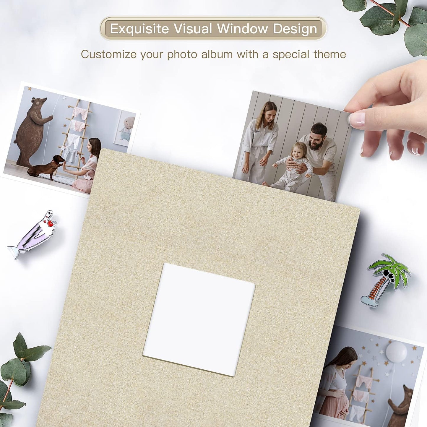 popotop Photo Album 4x6-600 Photos Photo Books with 600 Horizontal and Vertical Pockets,Linen Cover Albums for Family Wedding Anniversary Baby Vacation Pictures