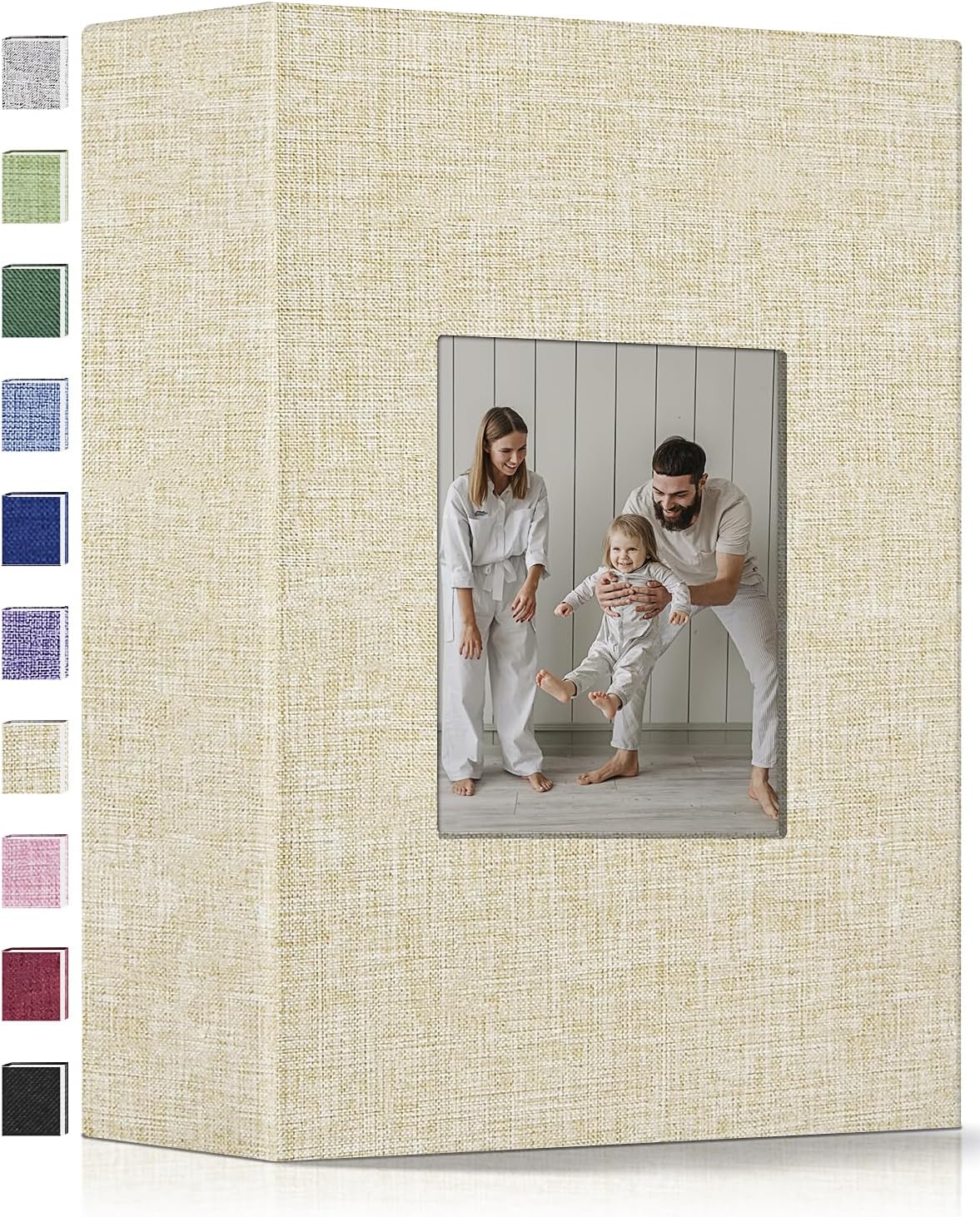 popotop Photo Album 4x6-200 Photos Photo Books with 200 Horizontal Pockets,Linen Cover Albums for Family Wedding Anniversary Baby Vacation Pictures