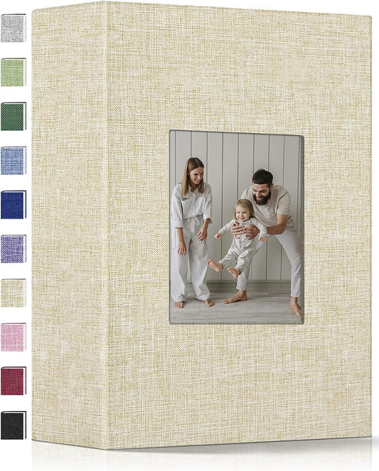 popotop Photo Album 4x6-200 Photos Photo Books with 200 Horizontal Pockets,Linen Cover Albums for Family Wedding Anniversary Baby Vacation Pictures