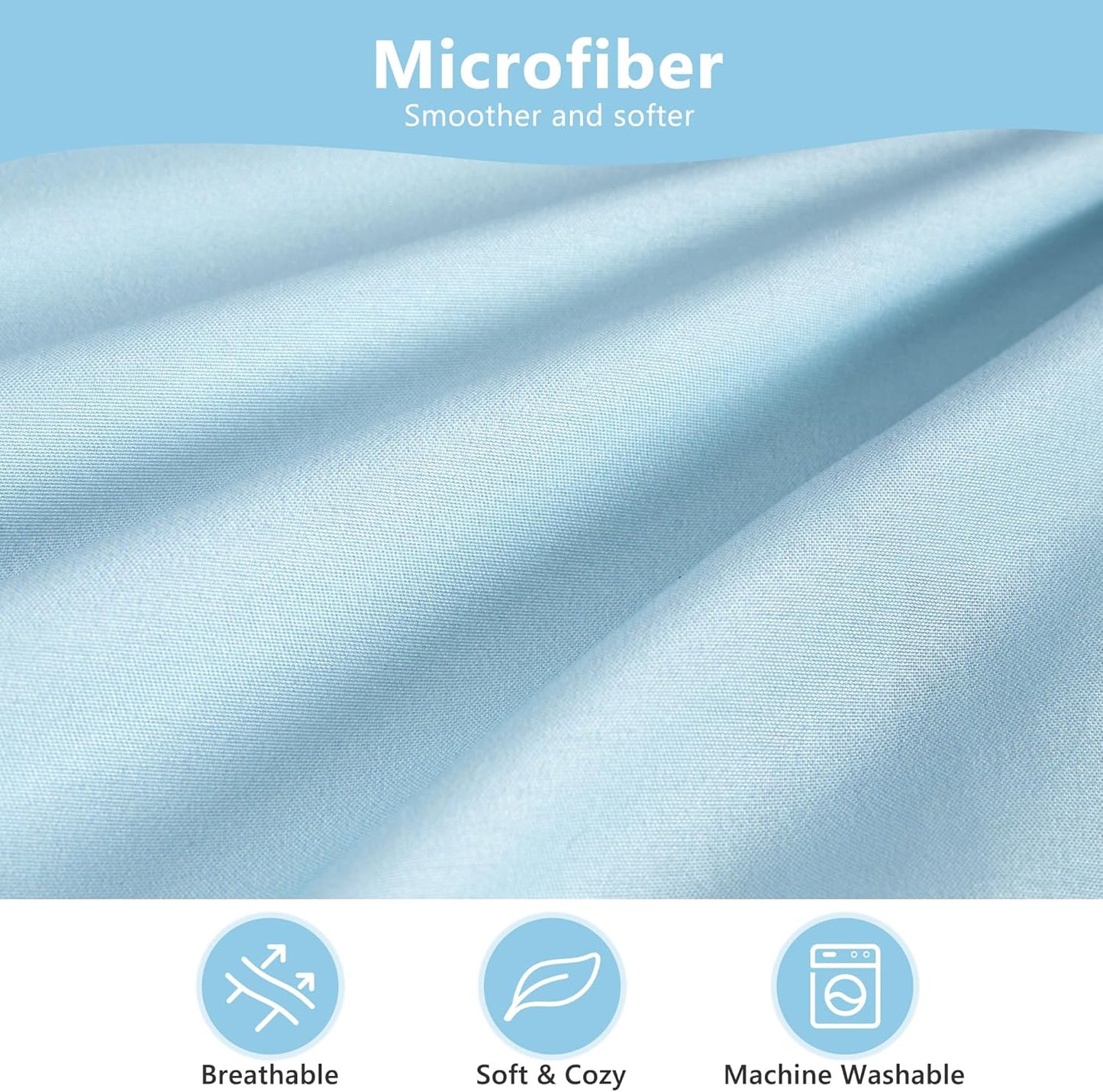 TILLYOU Toddler Pillowcase 2 Pack with Envelope Closure,13" x 18" Silky Soft Microfiber Travel Kids Pillowcase for Boys and Girls,Aqua Blue