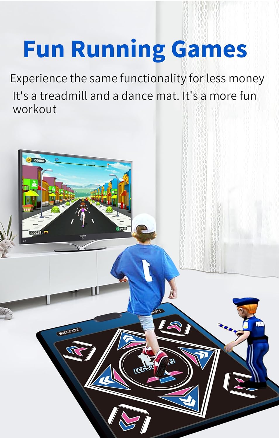 A Single-Person Dance mat with Camera, 64GB Card, 650 Songs, 1000 Games, 81 Music Videos. Luxurious Gift for Boys and Girls, Made of high-Grade Flannel. Suitable for TV use.
