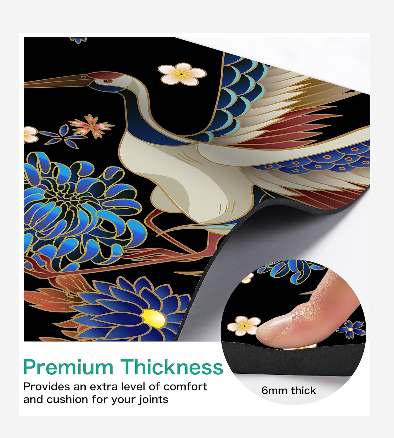 Non Slip Yoga Mat TPE Workout Mat for Men Women, Thick Workout Mat with Carrying Strap, Fitness Mats for Exercise, Yoga, Fitness, Pilates, Floor Workouts (72" x 24" x 6mm)