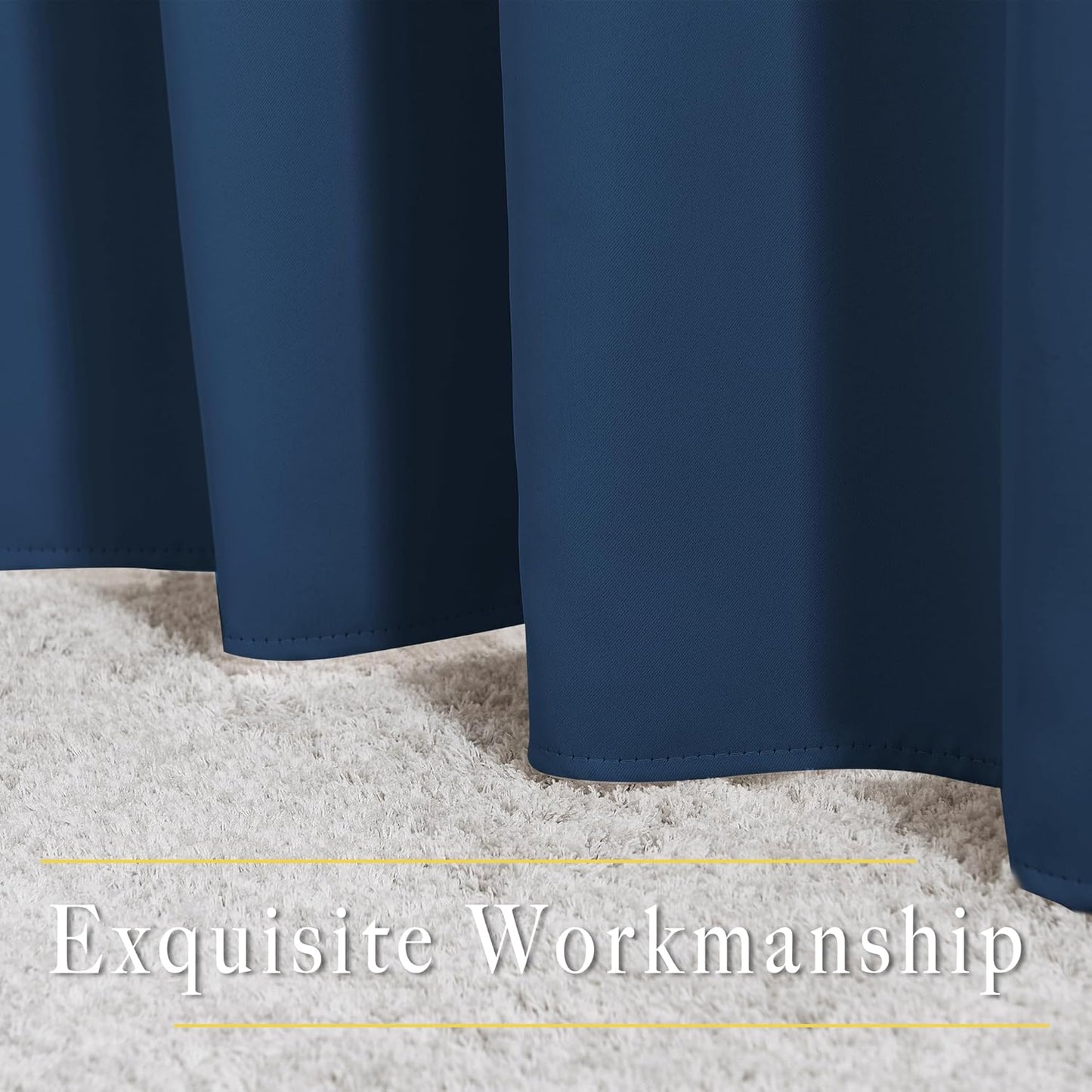 NICETOWN Window Drapes Long Curtains - (52 inches Wide x 108 inches Long, Moroccan Blue, 2 Pieces) Living Room Panels Grommet Top Window Treatment for Hall & Guest Room