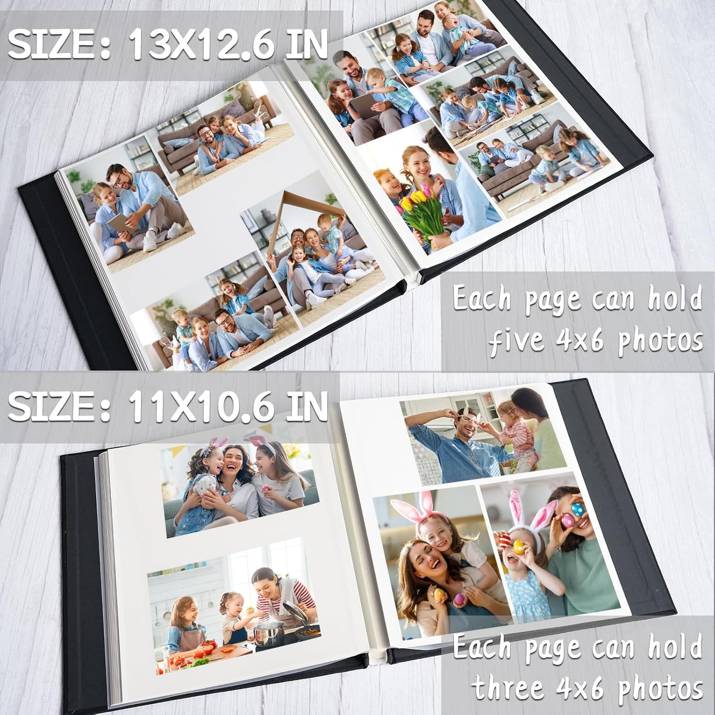 Vienrose Photo Album Self Adhesive for 2x3 4x6 5x7 8x10 Pictures DIY Scrapbook 40 Blank Pages Linen Cover Memory Book for Wedding, Baby Growth, Travel, Blue