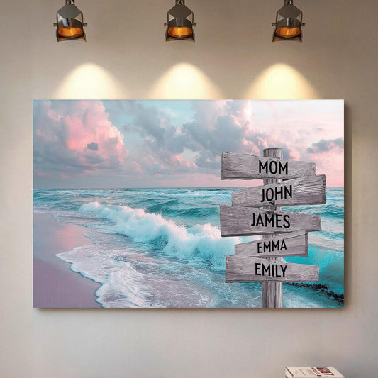 Personalized Gifts for Mom Family Names Street Custom Multi-Name Date of Birth Vintage Street Sign Happy Mothers Day Canvas Wall Art Best Christmas Gifts for Mommy from Daughter Son Children Kids #7