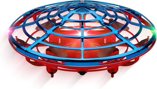 Force1 Scoot Combo Hand Operated Drone for Kids or Adults - Hands Free Motion Sensor Mini Drones, Easy LED Indoor Rechargeable UFO Flying Orb Ball Drone Toys for Boys and Girls (Red/Blue)