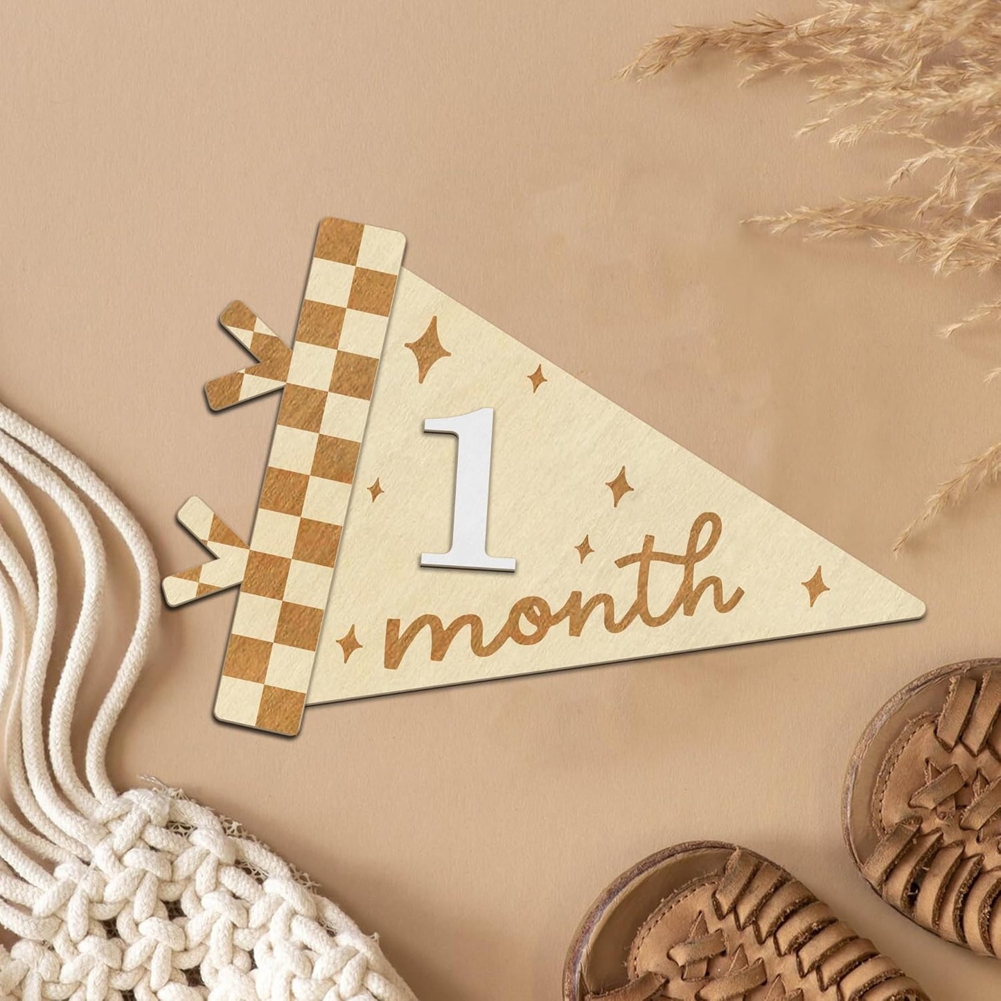 Baby Monthly Milestone Signs - Month Milestone Baby Boy - Baby Milestone Signs - Newborn Photography Props to Document Your Baby´s Growth - 1-12 Months Baby Milestone Signs (B08)