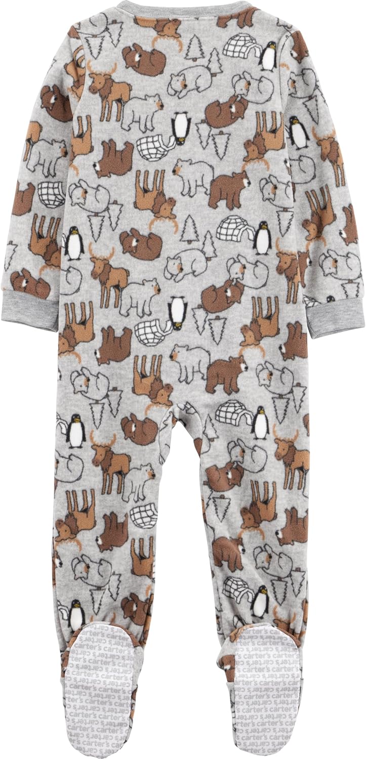 Simple Joys by Carter's Toddlers and Baby Boys' Loose-Fit Flame Resistant Fleece Footed Pajamas, Pack of 3