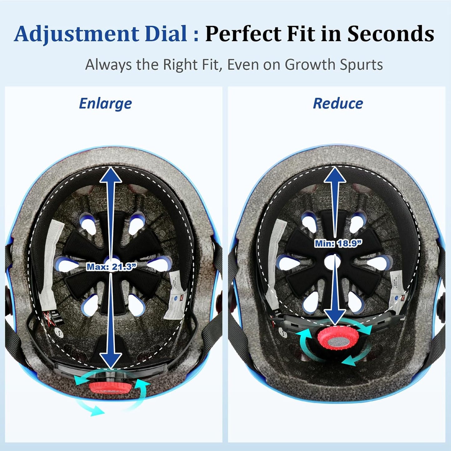 KAMUGO Kids Adjustable Helmet, with Sports Protective Gear Set Knee Elbow Wrist Pads for Toddler Age 2-8 Boys Girls, Bike Skateboard Hoverboard Scooter Rollerblading Helmet Set