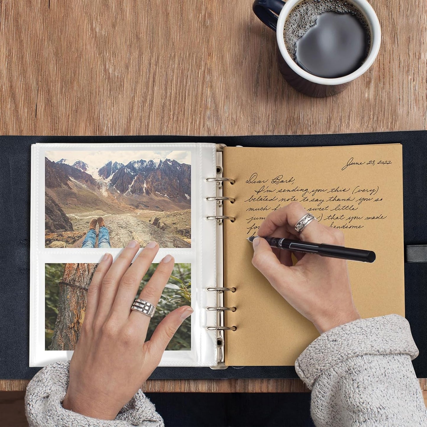 Photo Album 4x6 200 Photos, Genuine Leather Photo Albums with Writing Space with 30 Writing Paper, Travel Family Wedding Kids Graduation Ultrasound Baby Picture Album Scrapbook Photo Album（LOVE）